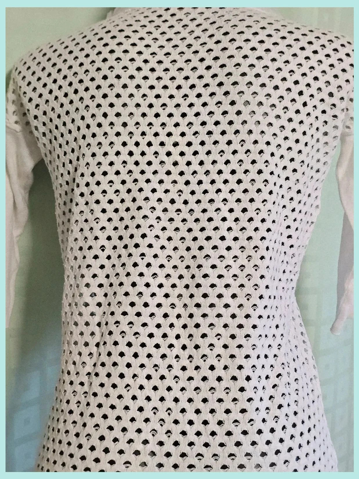 White crochet knit henley top – Adolfo Dominguez – taille XS / 34 / 6 4