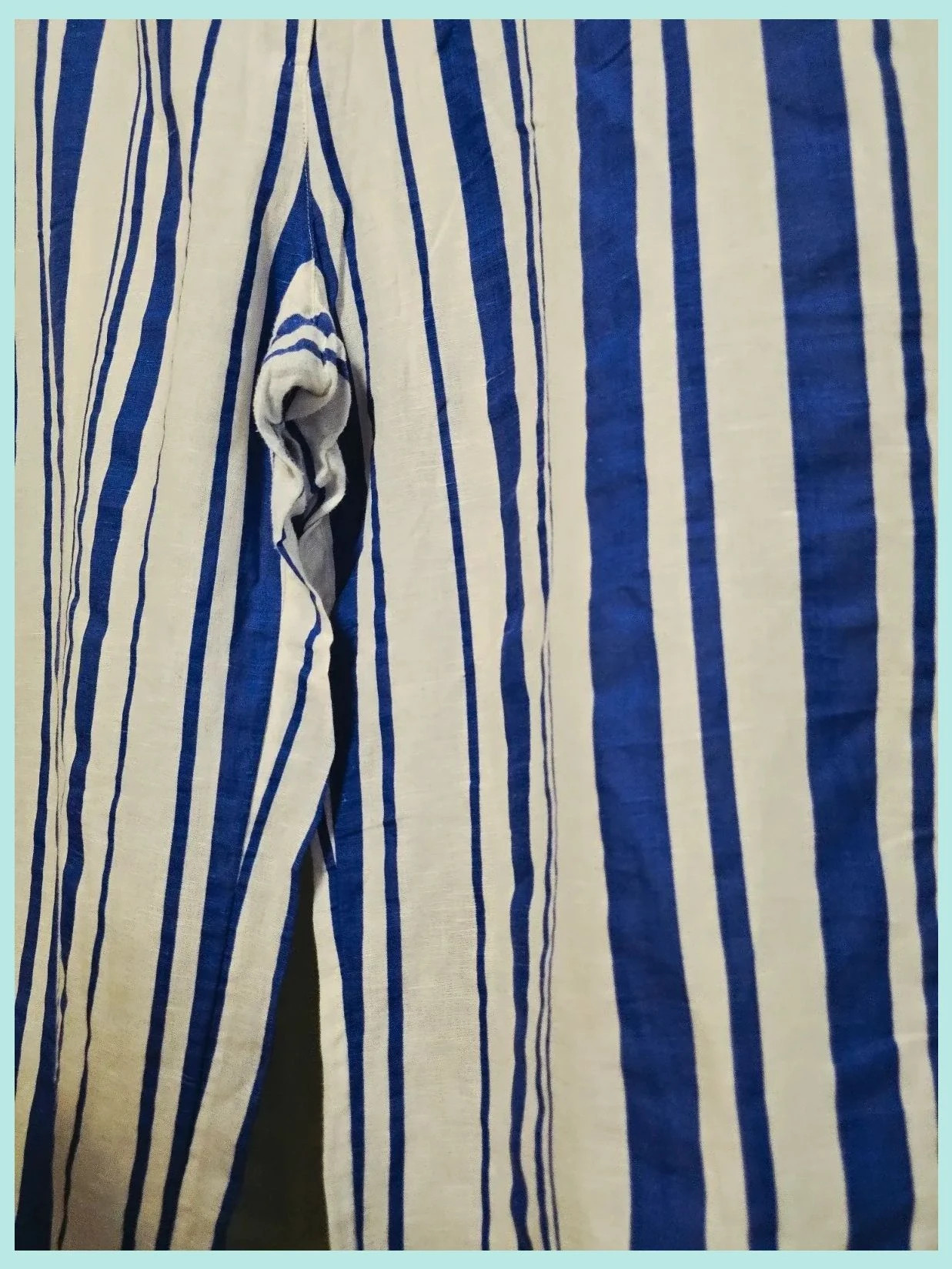 Navy & White Striped Linen Cropped Pants – Monsoon – taille 4XL / 48 / 20 4