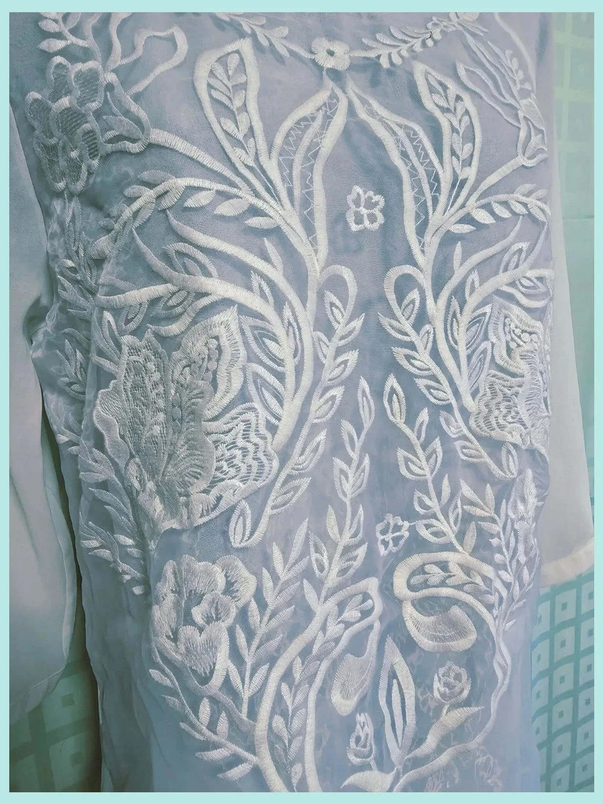 Blusa Blanca Semitransparente Bordada Estilo Bohemio – H&M – taille XL / 42 / 14 2