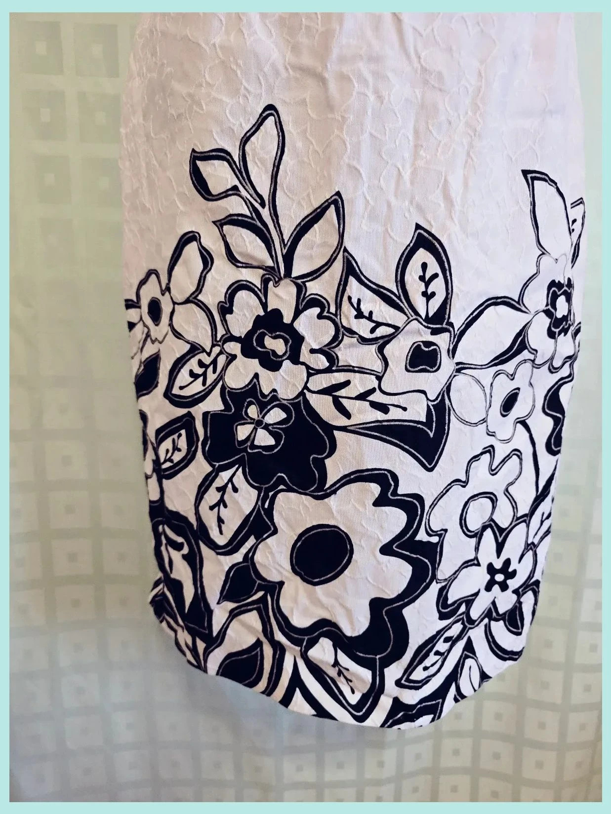 White Lace Texture Dress Black Floral Embroidery Bow Belt Summer Midi – Vintage Dressing – taille Taille unique 4