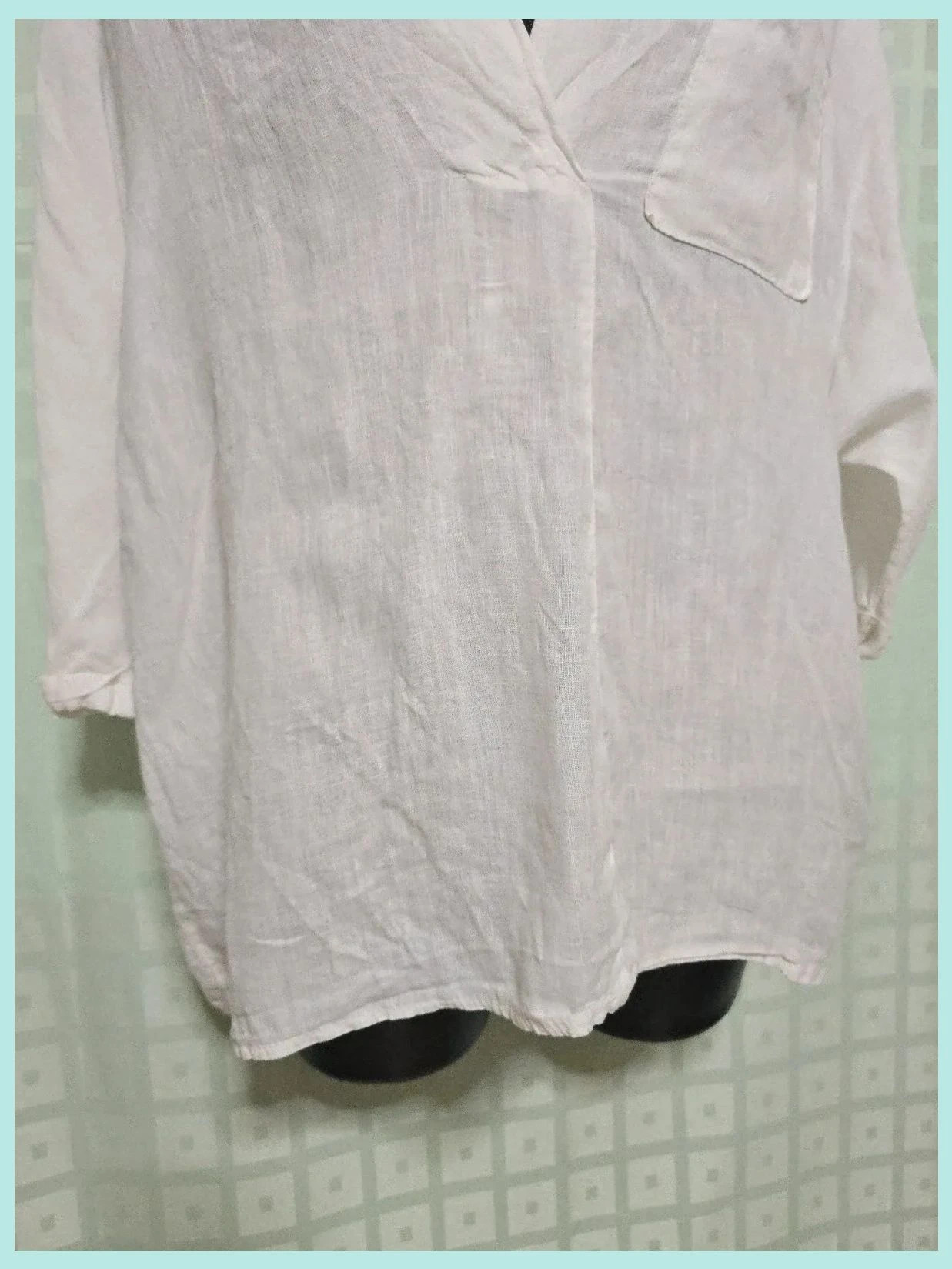 White linen shirt 68 Bust 136 cm – PLANET – taille 4XL / 48 / 20 2