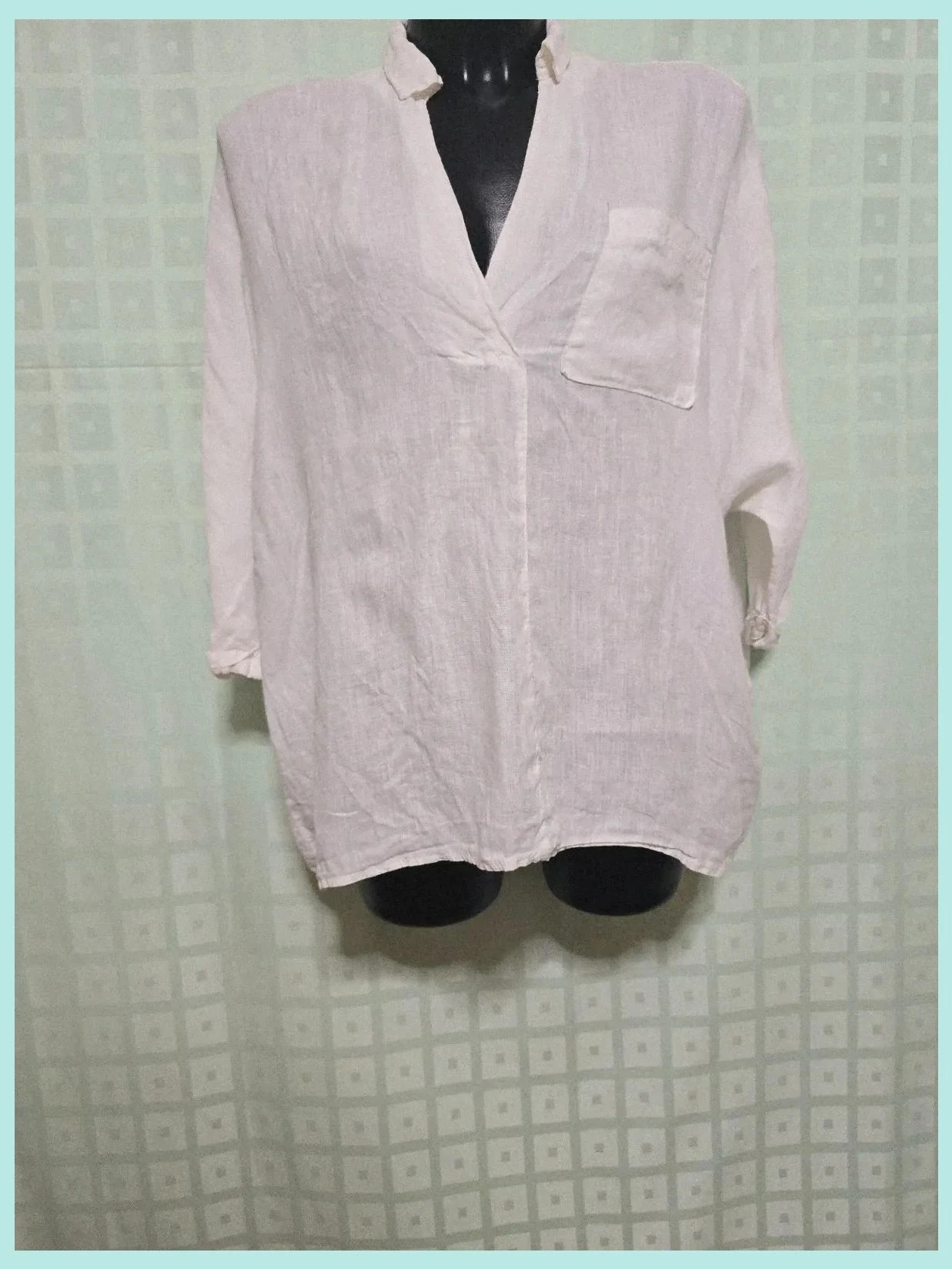 White linen shirt 68 Bust 136 cm