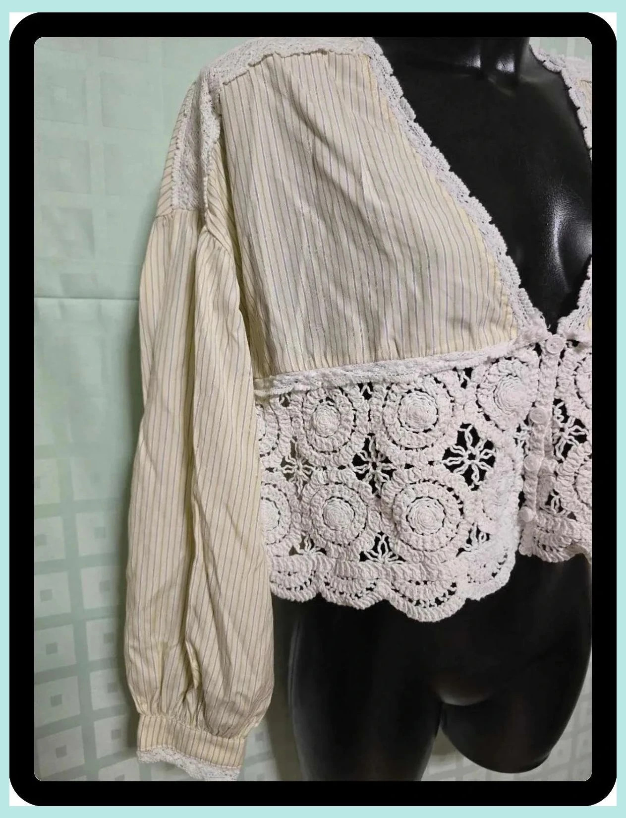 Vintage Style Crochet Top – Drôle de Copine – taille L / 40 / 12 2