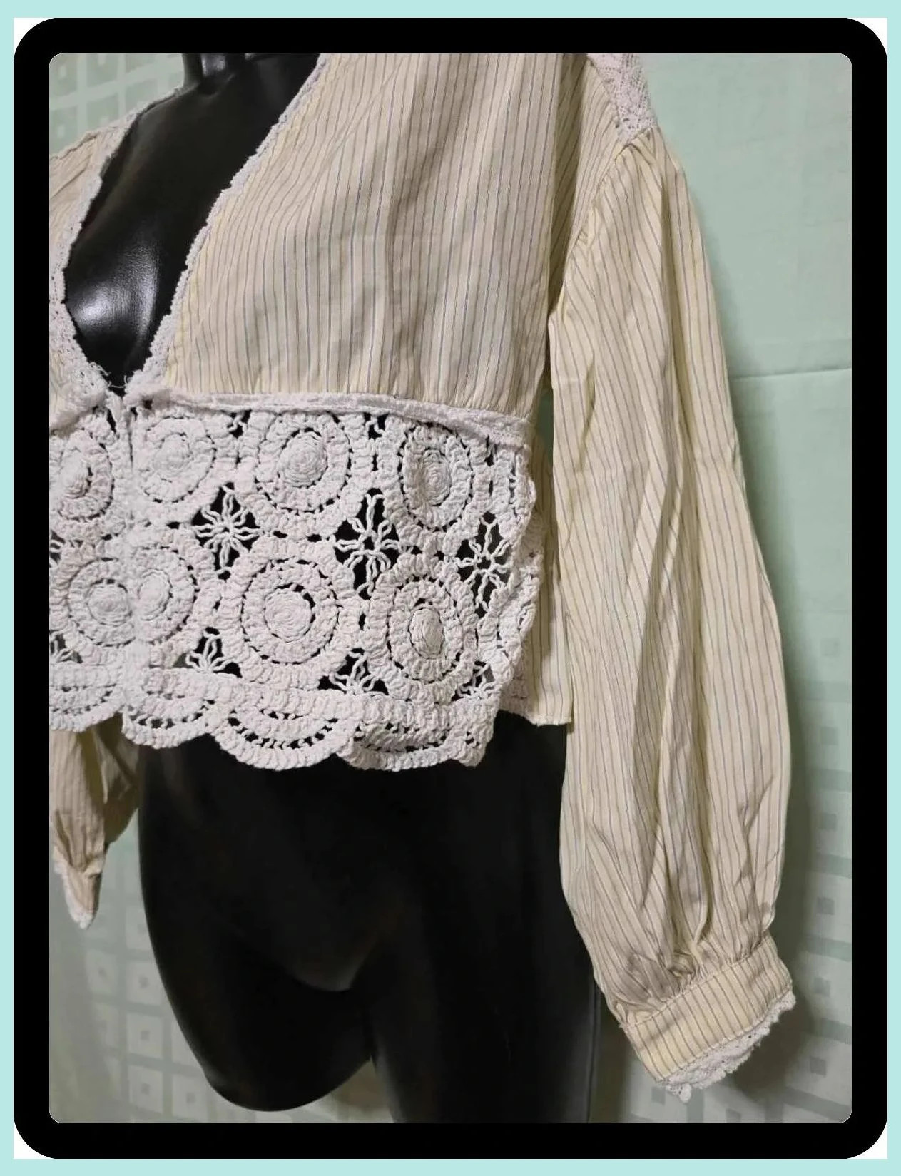 Vintage Style Crochet Top – Drôle de Copine – taille L / 40 / 12 3