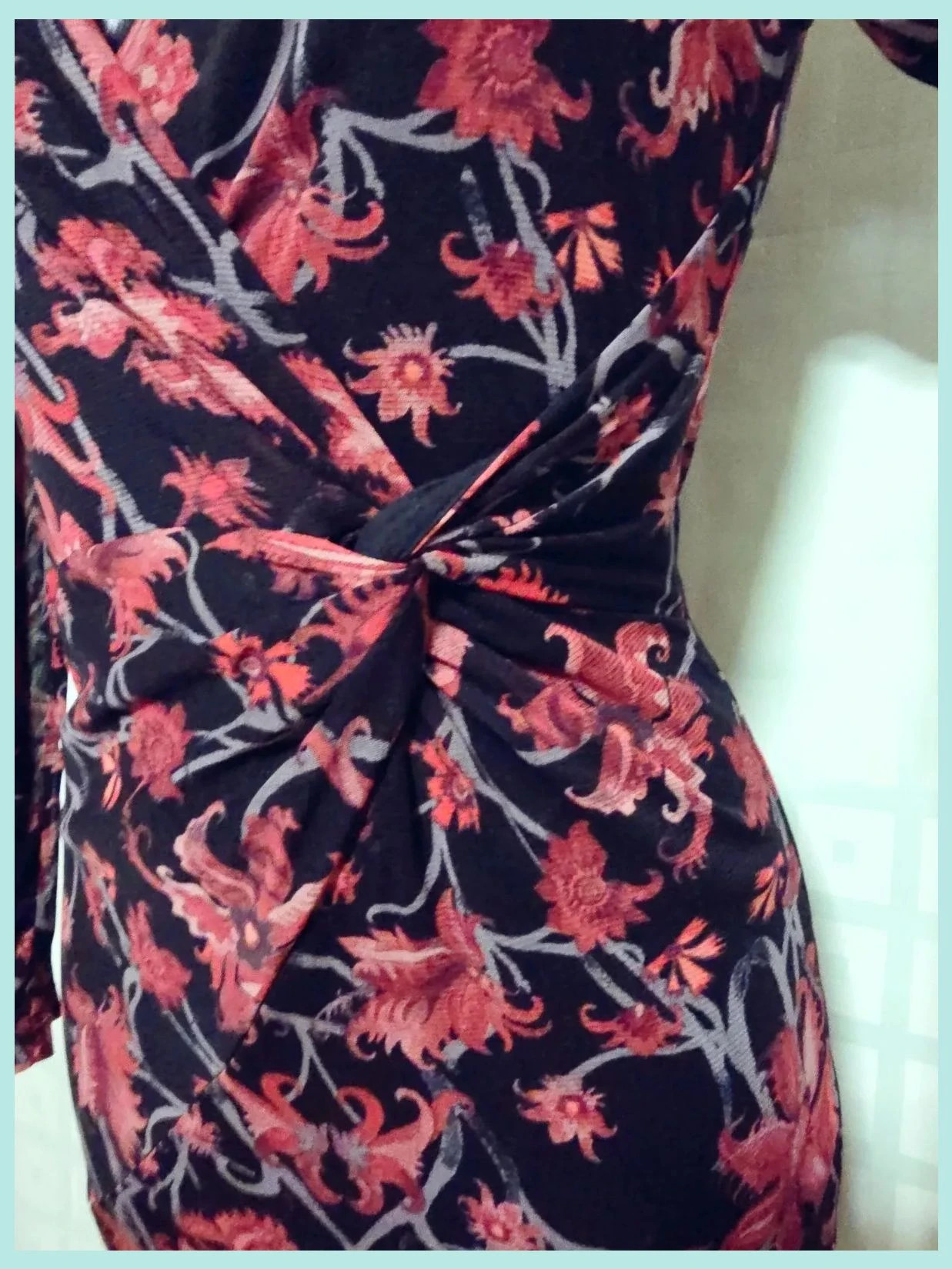 Black Red Floral Bodycon Dress – Mexx – taille M / 38 / 10 3