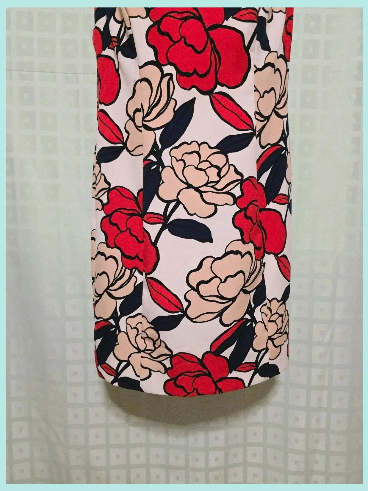 Red Floral V-Neck Shift Dress – Olimara – taille XXXL / 46 / 18 3