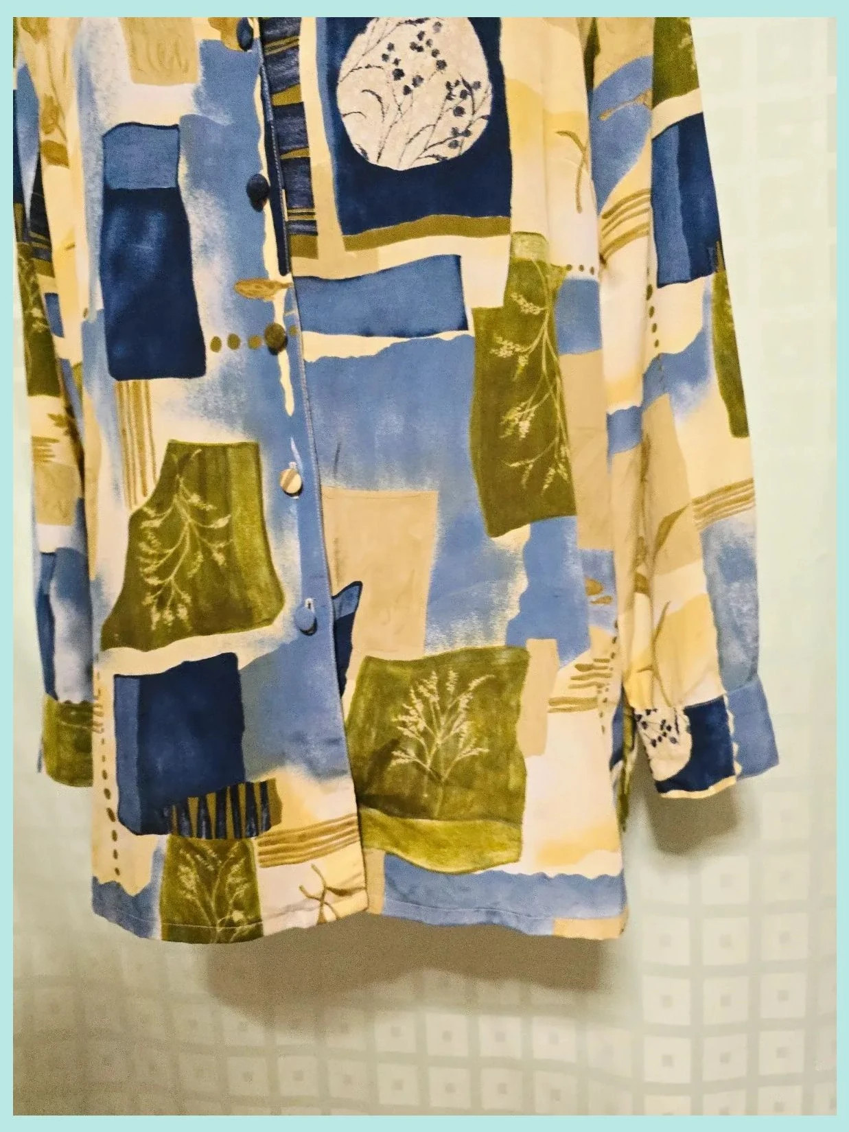 Vintage Abstract Geometric Print Long Sleeve Blouse – Vestidor Vintage – taille XXXL / 46 / 18 4