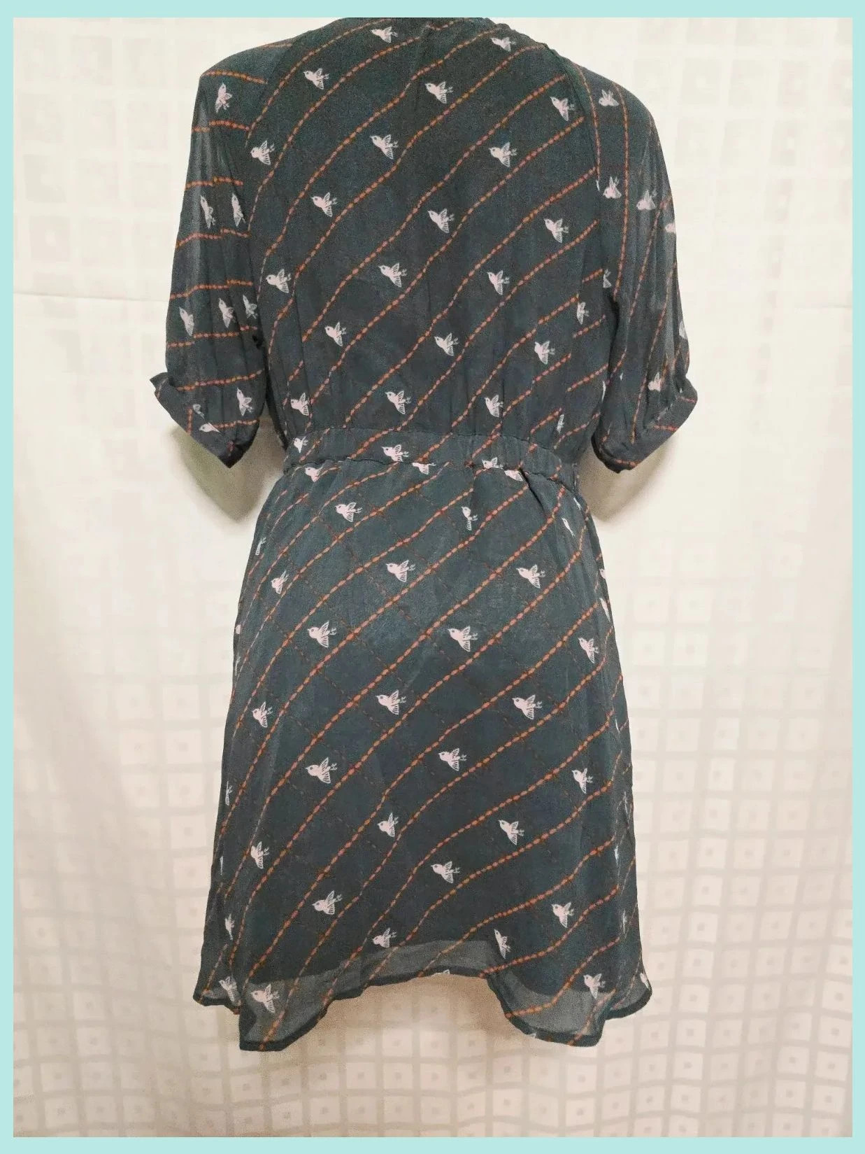 Bird Print Belted Mini Dress – Cold Alaska – taille L / 40 / 12 5