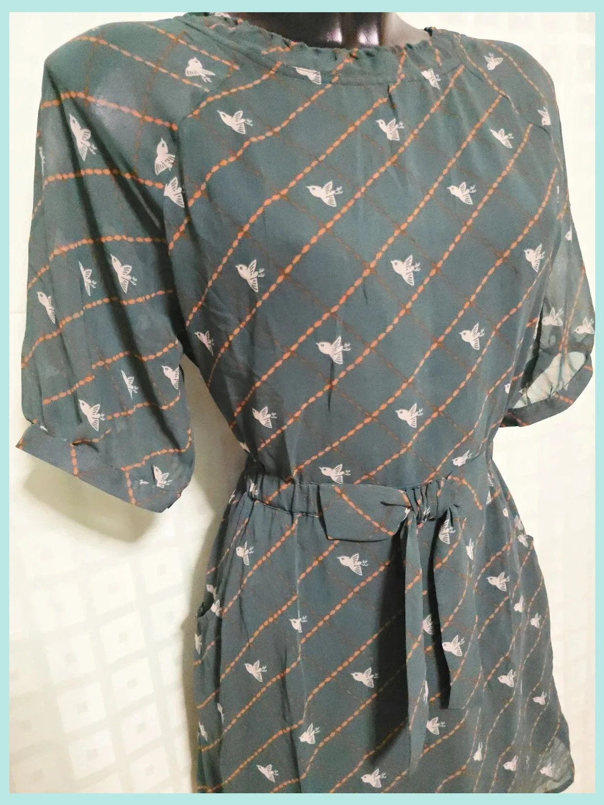 Bird Print Belted Mini Dress – Cold Alaska – taille L / 40 / 12 2