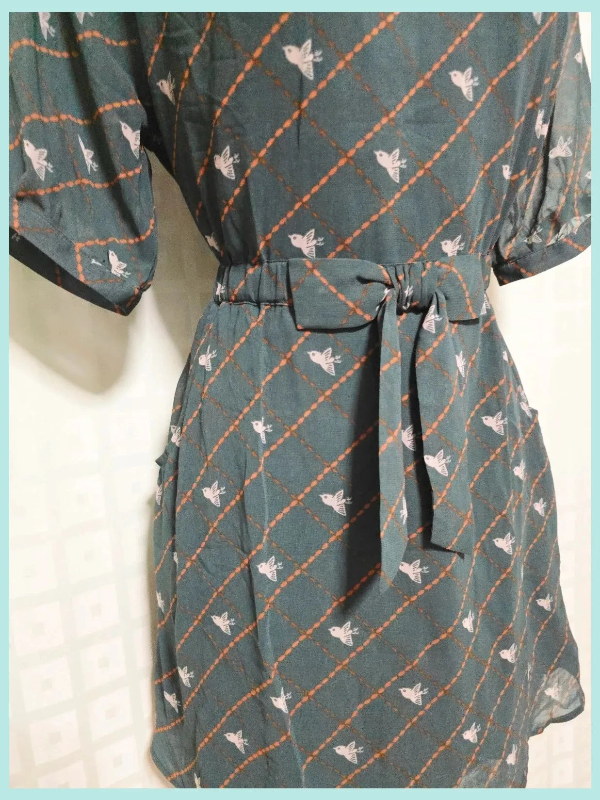 Bird Print Belted Mini Dress – Cold Alaska – taille L / 40 / 12 3