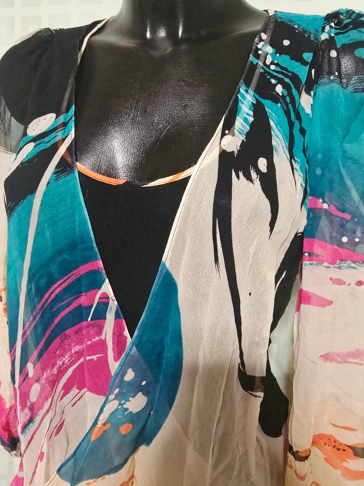 Custo Barcelona Multicolor Silk Abstract Print Blouse – Custo Barcelona – taille L / 40 / 12 4