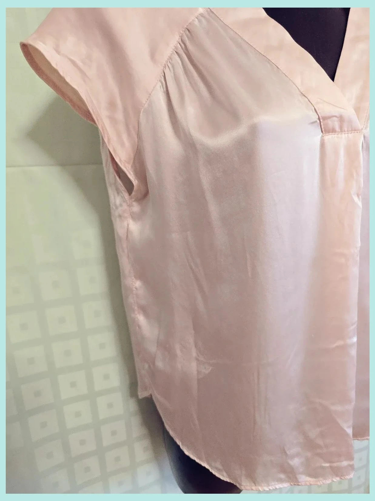 Caroll Paris Pink Satin V-Neck Blouse – Caroll – taille M / 38 / 10 4