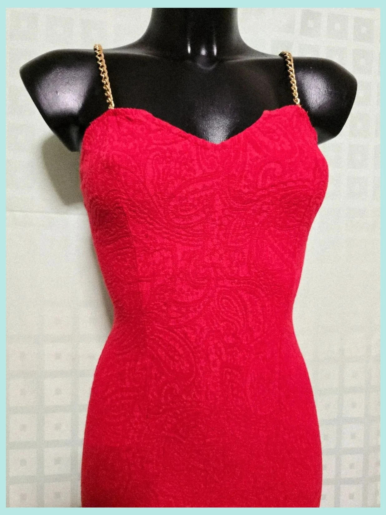 Vintage Red Chain Strap Dress – Vintage Dressing – taille S / 36 / 8 2