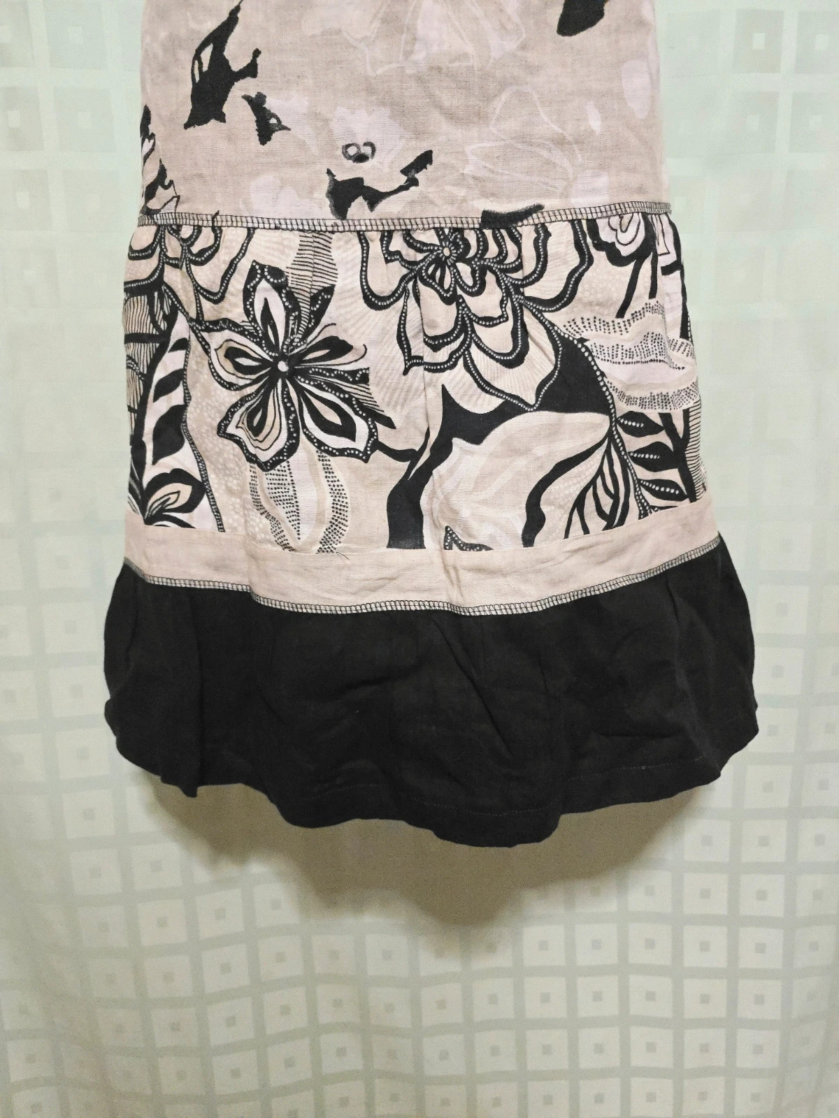 100% Linen Floral Midi Skirt – AROMA – taille XL / 42 / 14 3