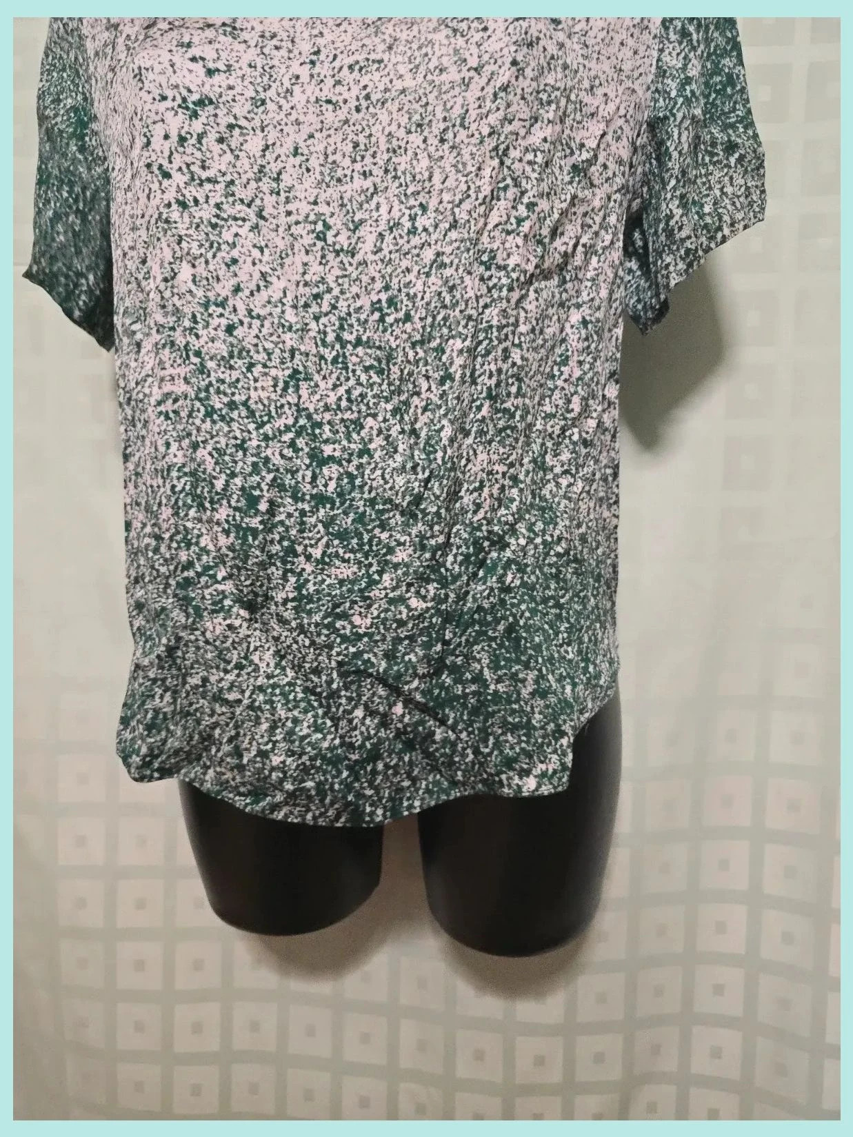 Green & White Speckled Short Sleeve Top – & Other Stories – taille S / 36 / 8 2