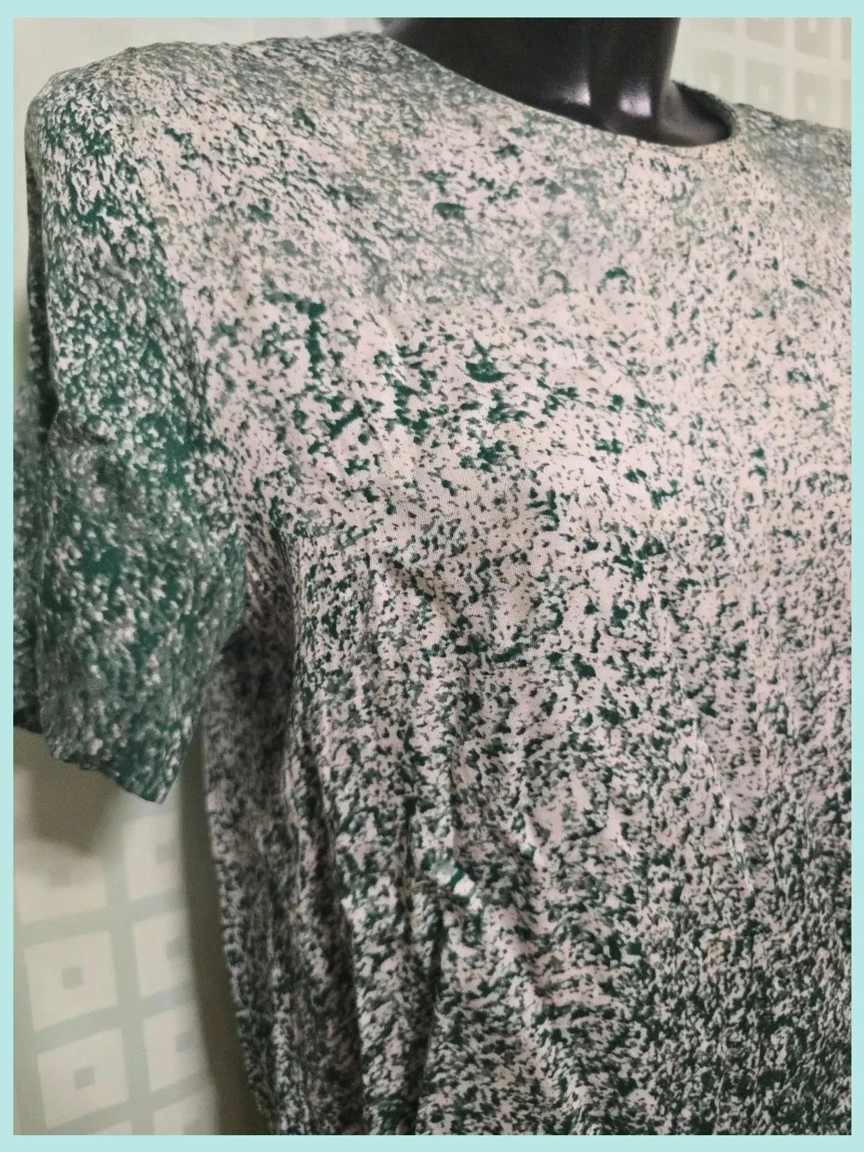 Green & White Speckled Short Sleeve Top – & Other Stories – taille S / 36 / 8 4