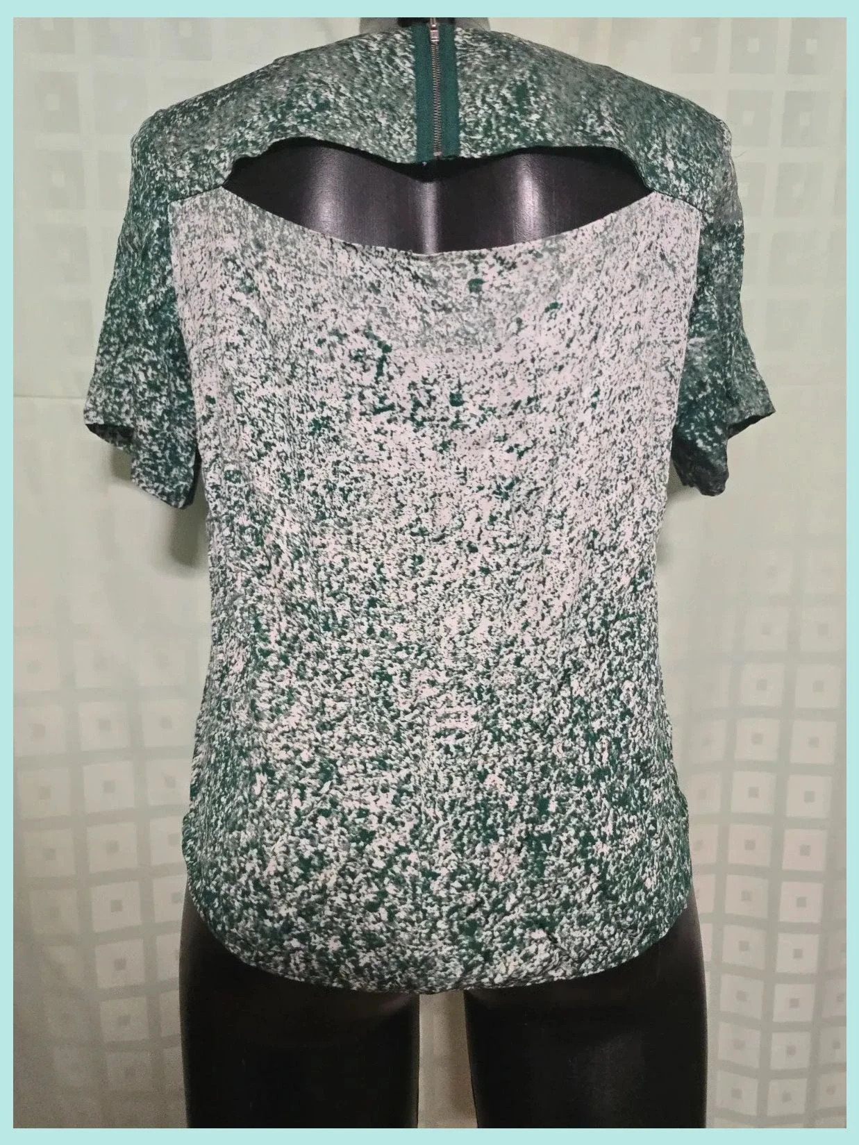 Green & White Speckled Short Sleeve Top – & Other Stories – taille S / 36 / 8 5
