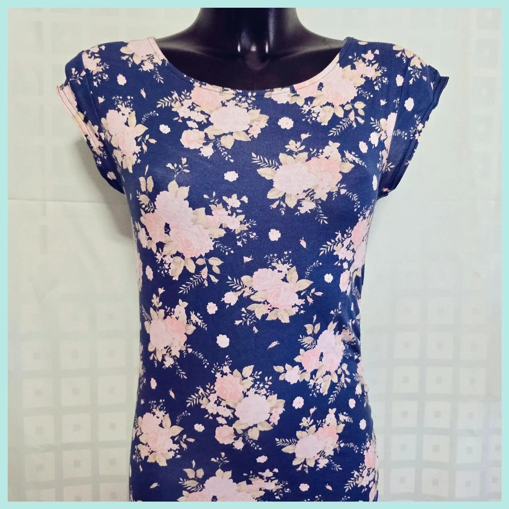 Blue Tropical Floral Ponte Dress – ICHI – taille S / 36 / 8 2