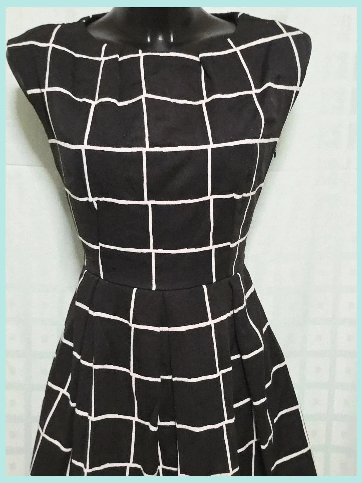 Black Grid Flare Dress – Promod – taille S / 36 / 8 2