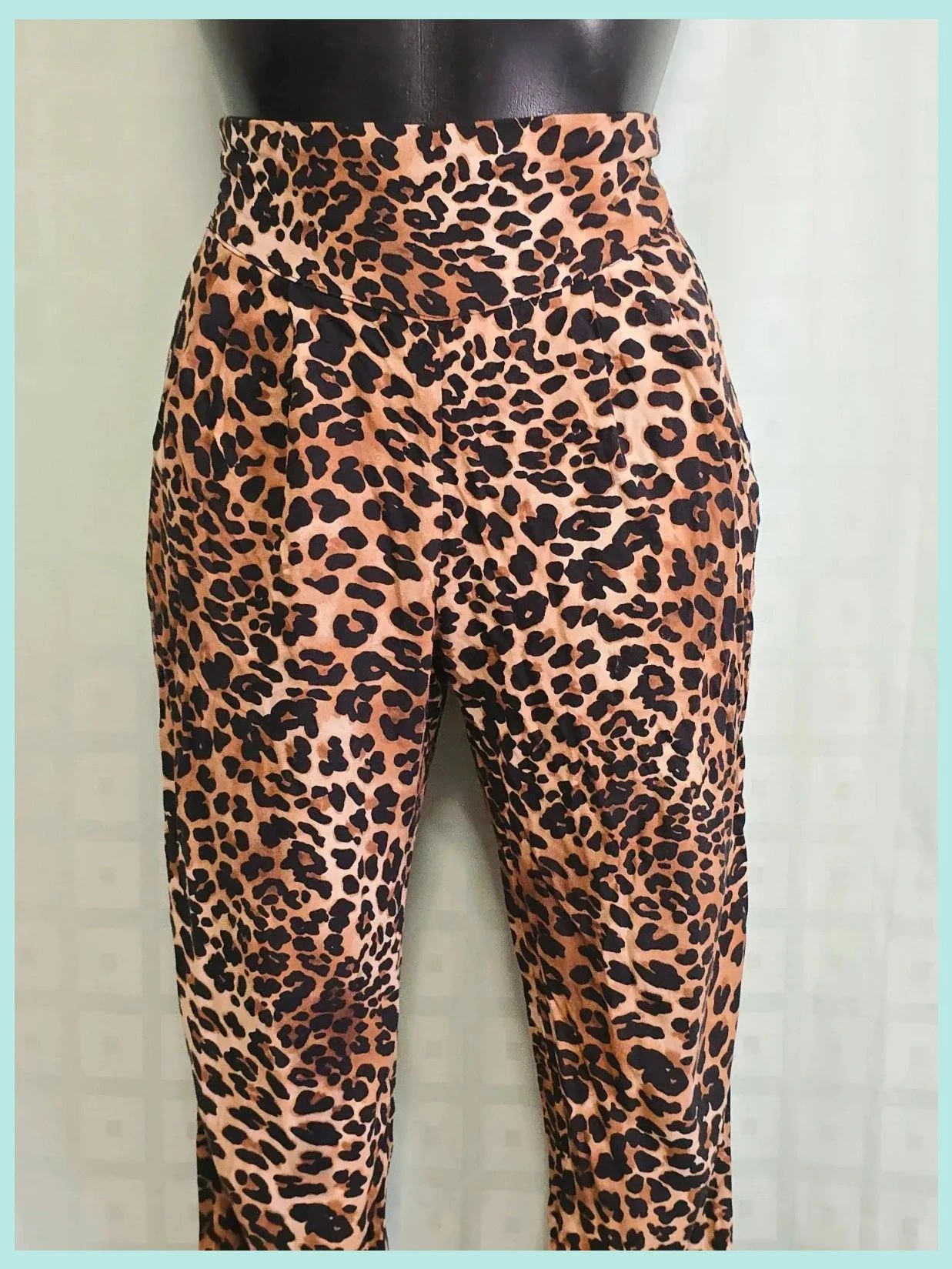 Leopard Print High Waisted Pants – Boutique Belgique – taille Taille unique 2