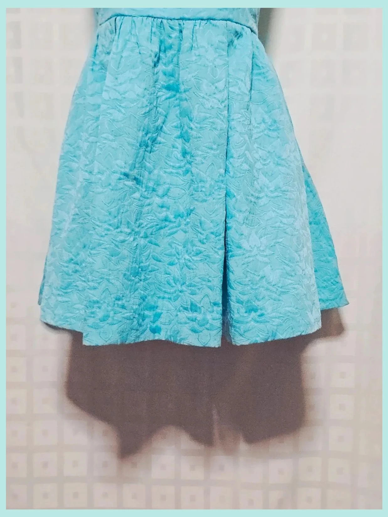 Turquoise Brocade Strapless Fit Flare Dress – SuiteBlanco – taille S / 36 / 8 3