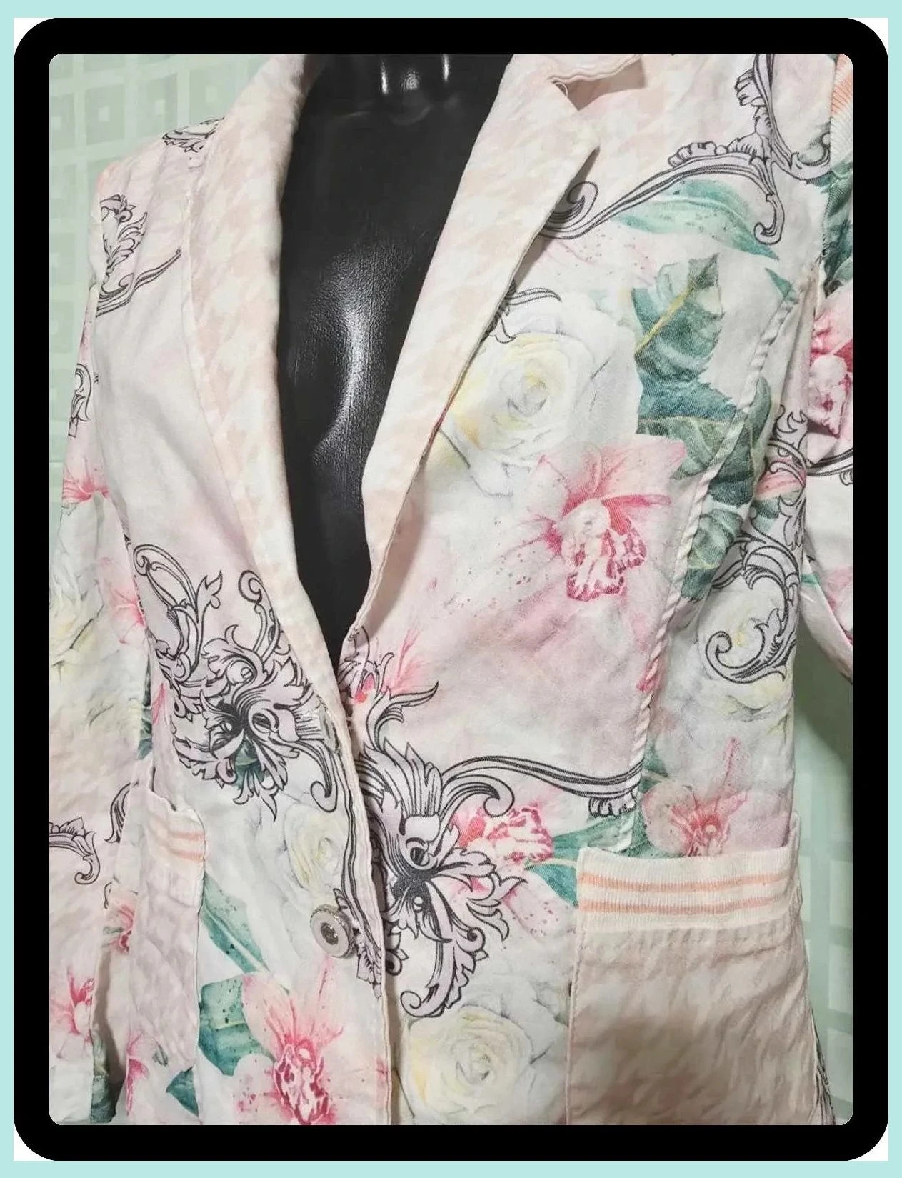 Floral Print Pink Blazer – Nice Istanbul – taille XL / 42 / 14 4