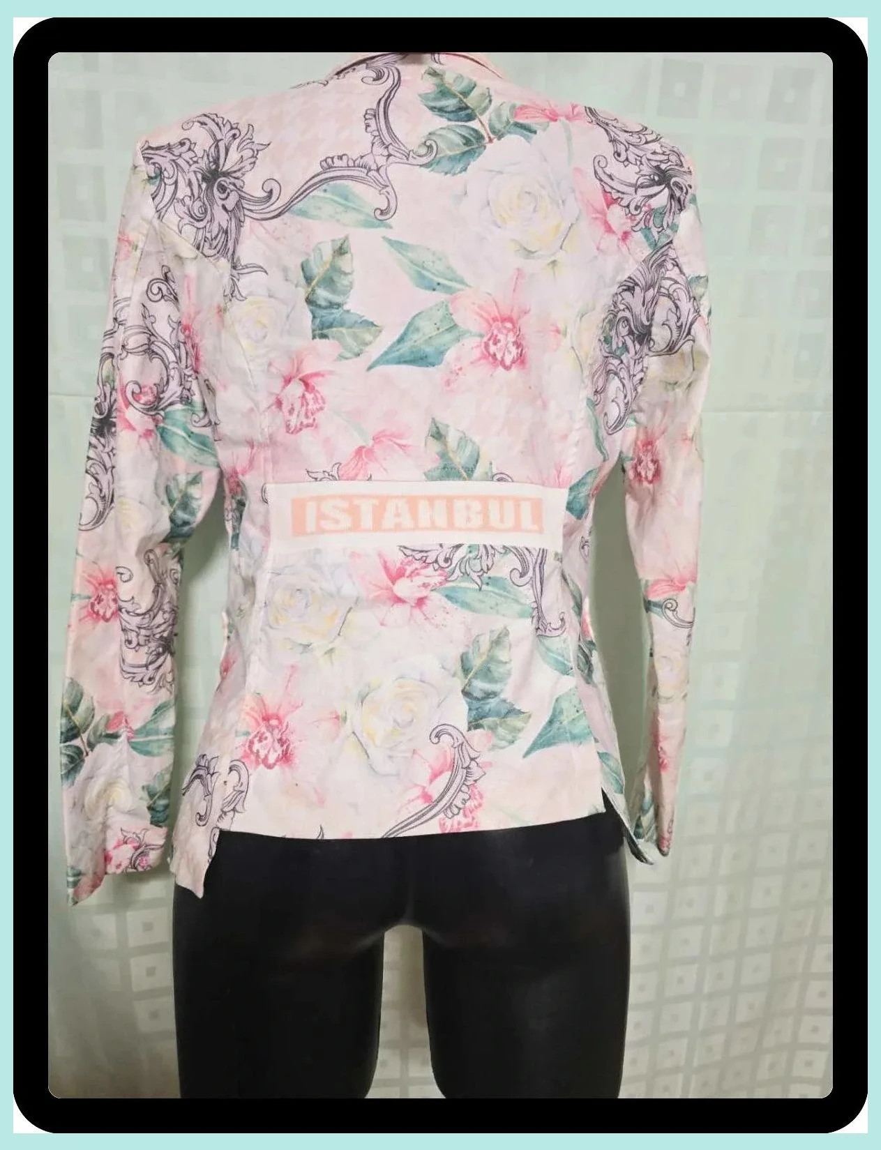 Floral Print Pink Blazer – Nice Istanbul – taille XL / 42 / 14 5