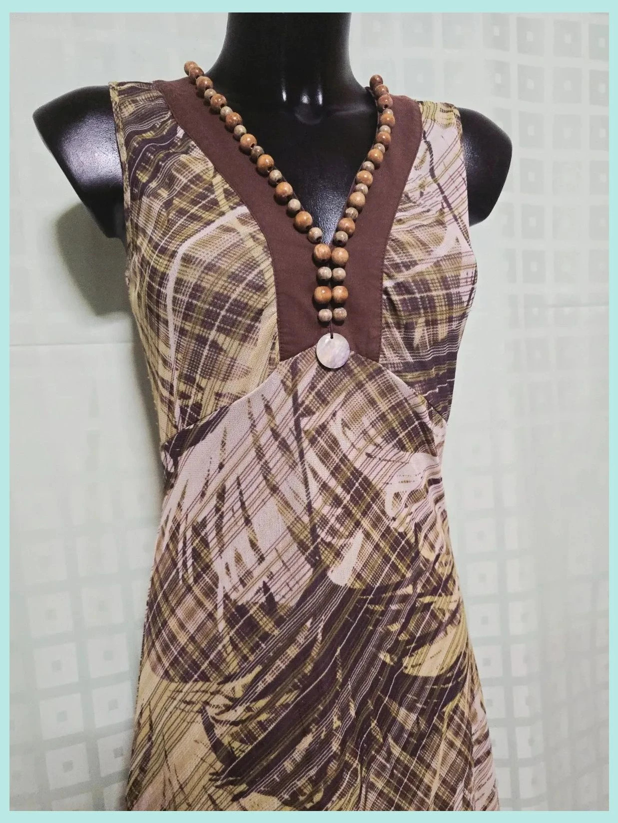 Abstract Palm Print V-Neck Dress – Mexx – taille S / 36 / 8 2