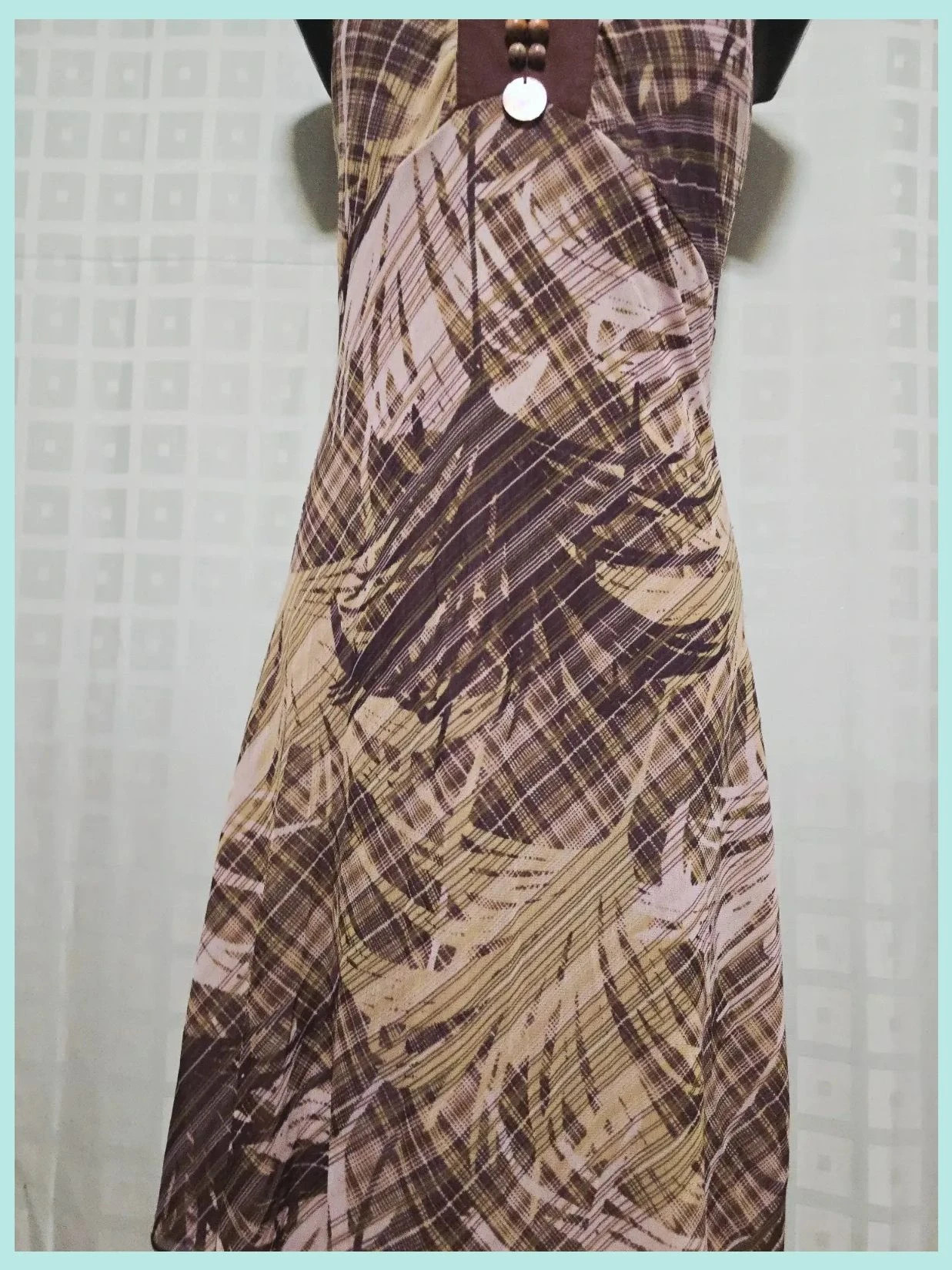 Abstract Palm Print V-Neck Dress – Mexx – taille S / 36 / 8 3
