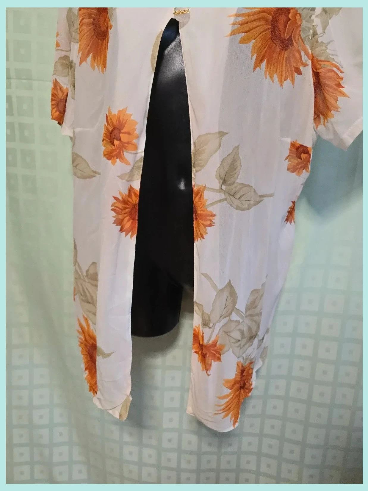 Sunflower Print Sheer Flowy Blouse – Christine Laure – taille 5XL / 50 / 22 3