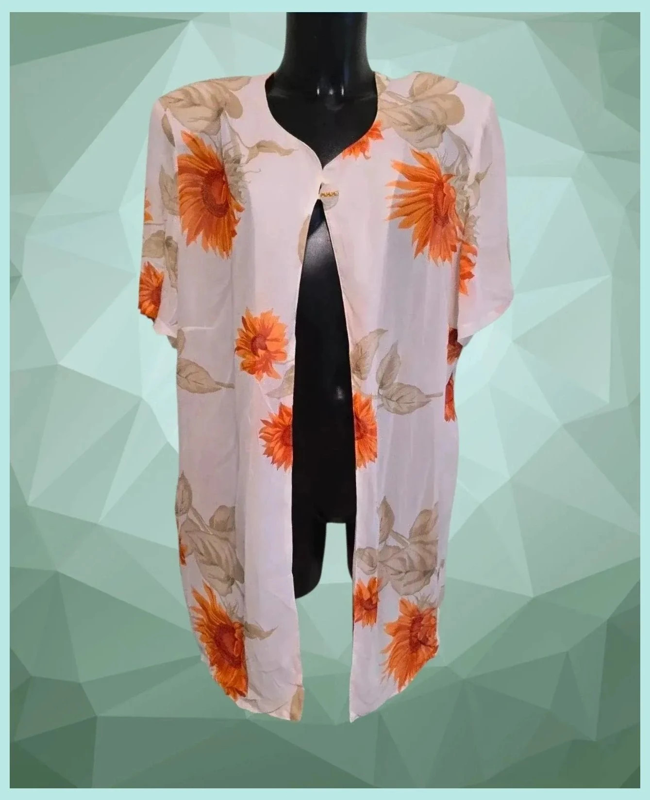 Sunflower Print Sheer Flowy Blouse