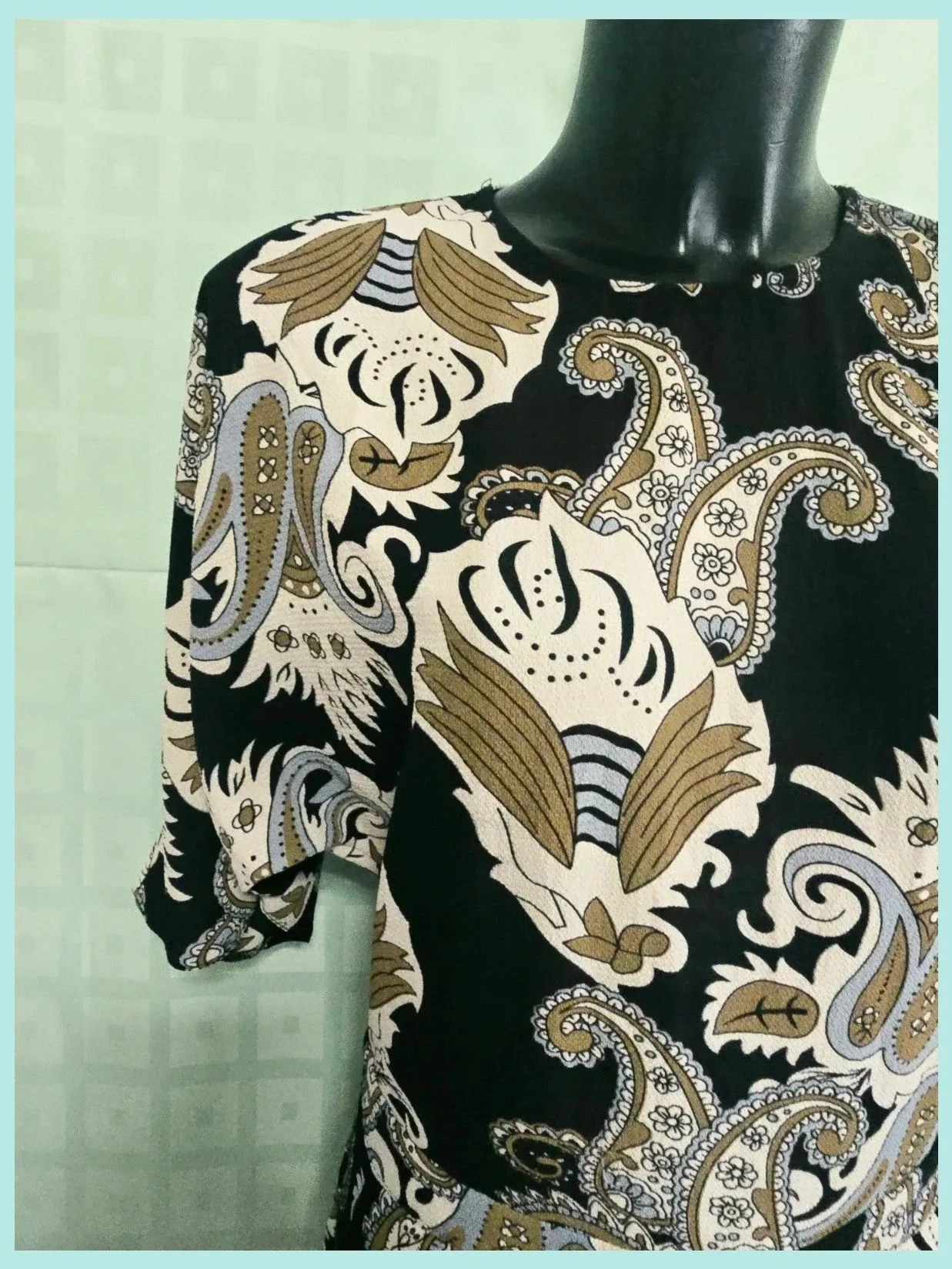 Vintage Paisley Print Jumpsuit with Back Zipper – Cameo Rose – taille M / 38 / 10 3