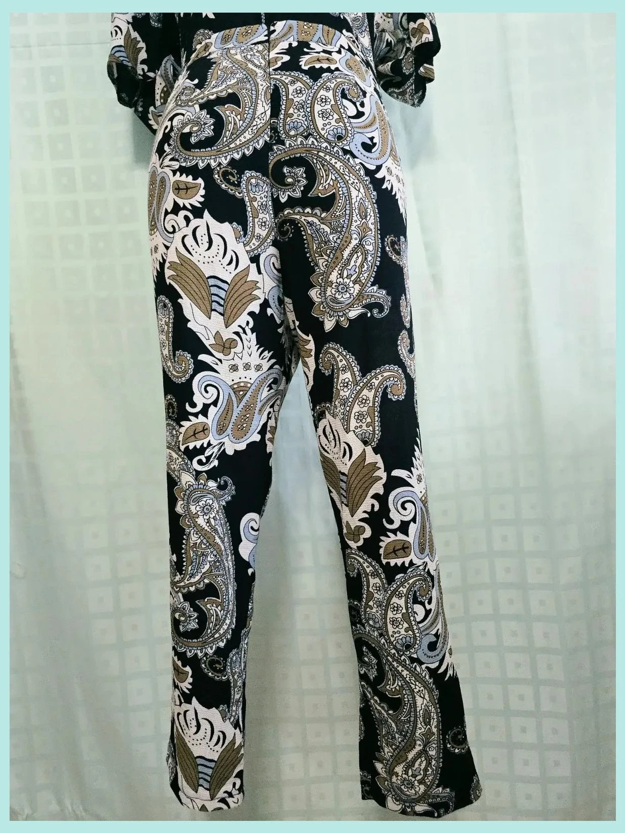 Vintage Paisley Print Jumpsuit with Back Zipper – Cameo Rose – taille M / 38 / 10 5