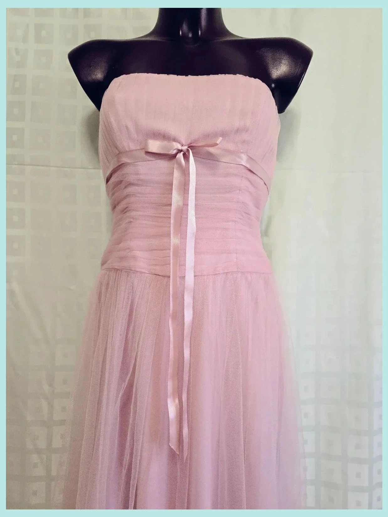 Dusty Pink Strapless Tulle Midi Dress – B2 – taille XS / 34 / 6 2