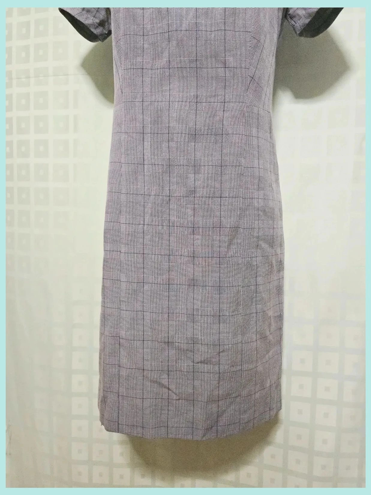 Grey Prince of Wales Check Shift Dress – Vestidor Vintage – taille M / 38 / 10 3