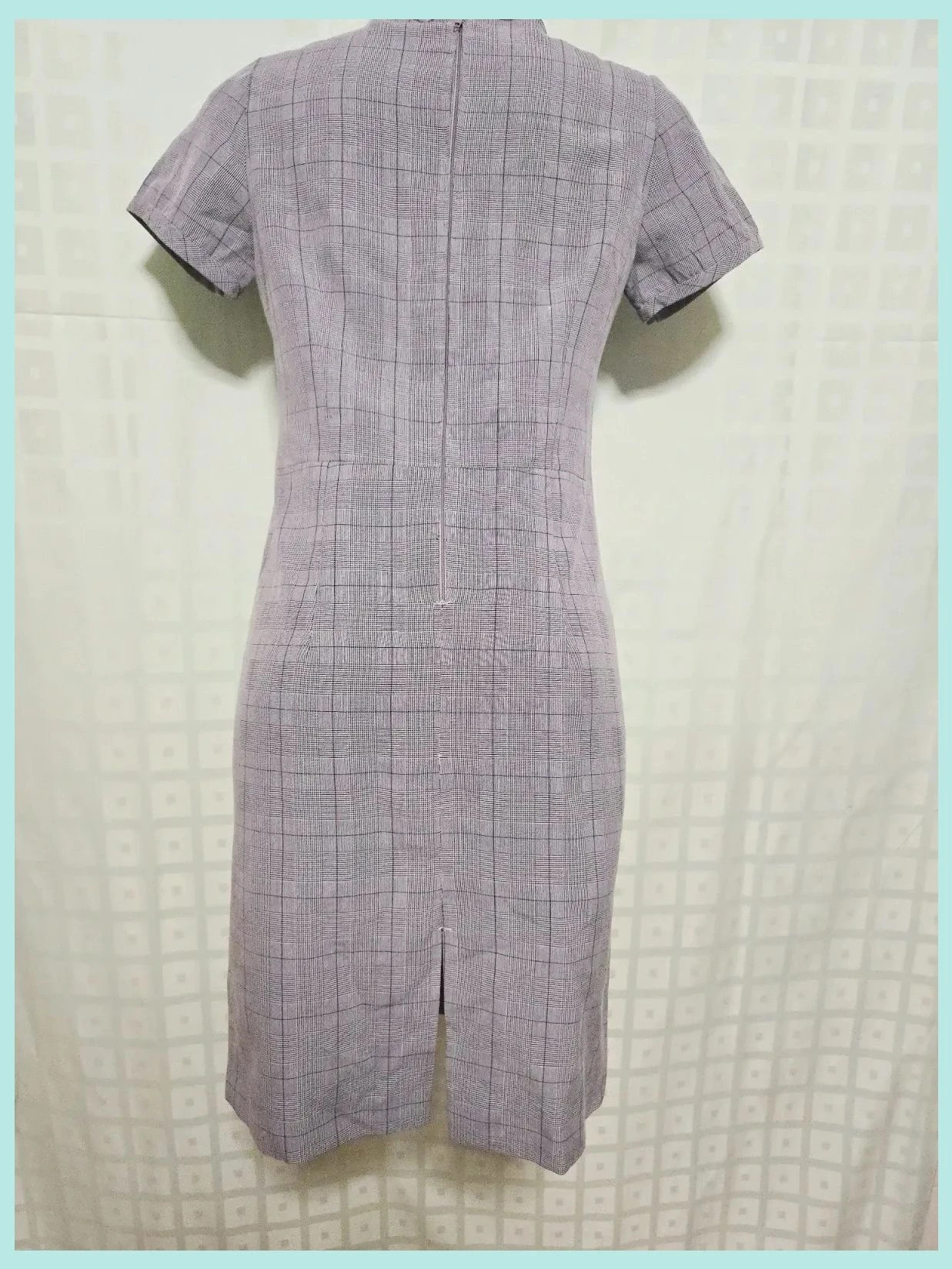 Grey Prince of Wales Check Shift Dress – Vestidor Vintage – taille M / 38 / 10 4