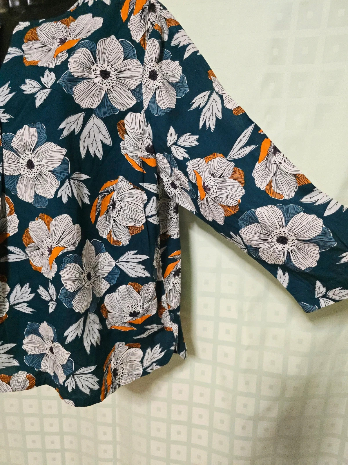 Teal Floral Notch Neck Blouse – Seasalt – taille 5XL / 50 / 22 4