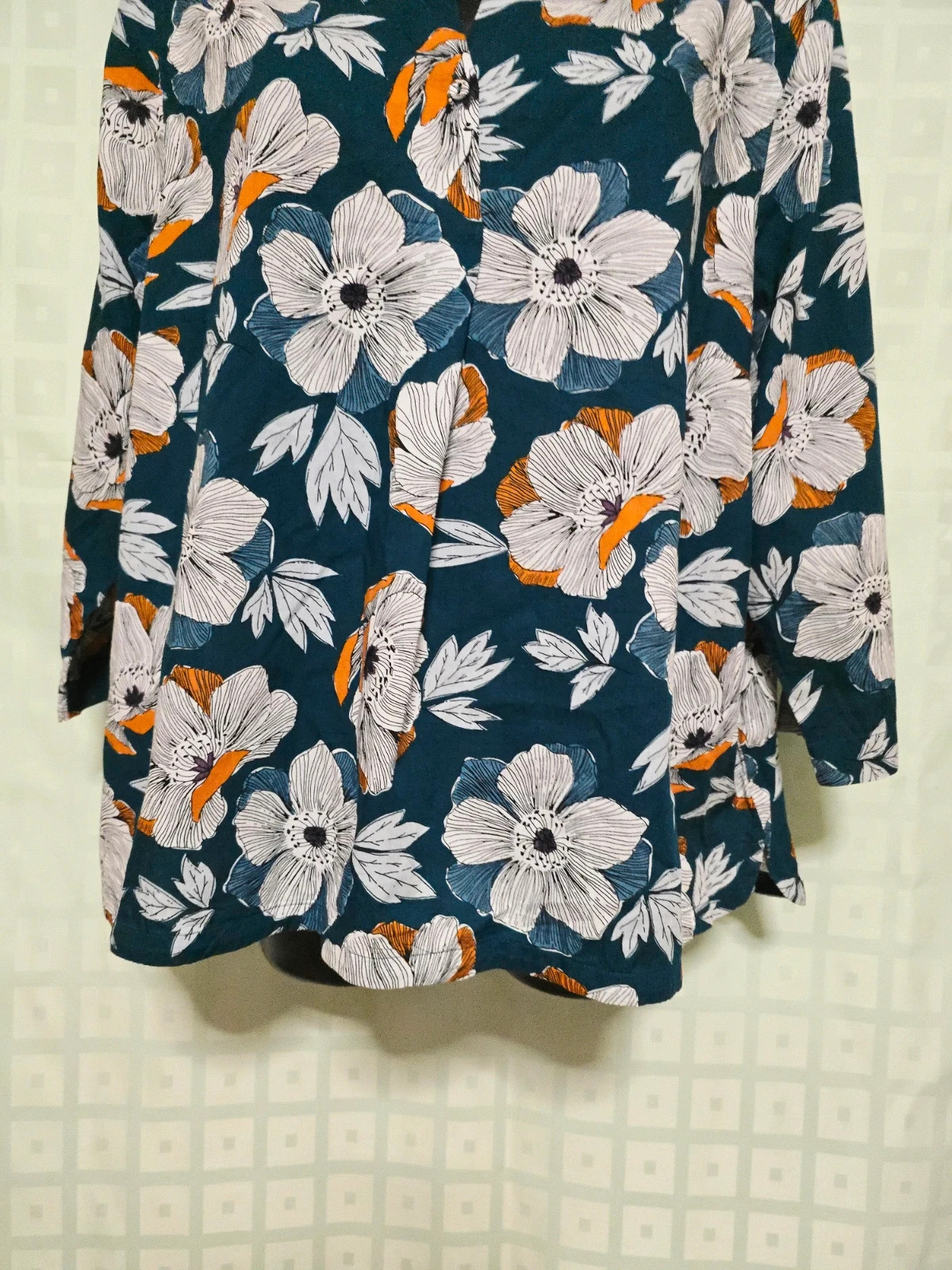 Teal Floral Notch Neck Blouse – Seasalt – taille 5XL / 50 / 22 3