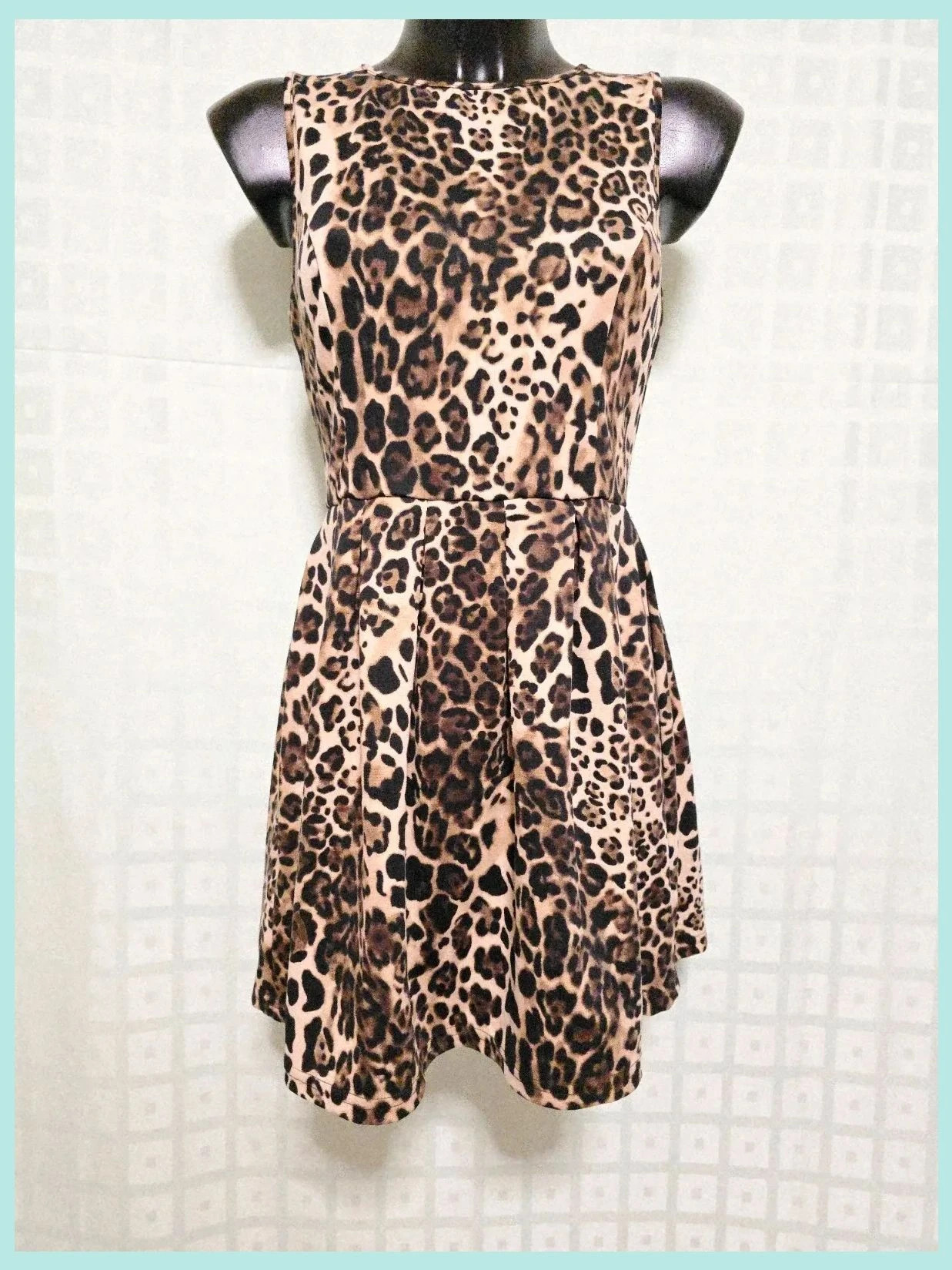 Leopard print skater dress sleeveless