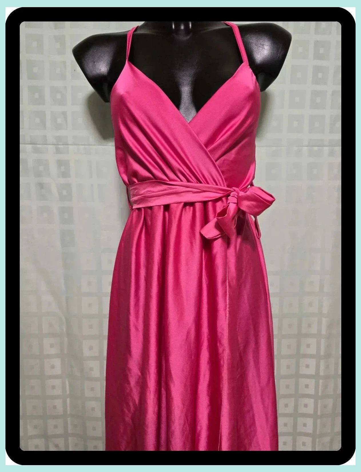 Hot Pink Satin Maxi Dress – Boutique Belgique – taille Taille unique 3