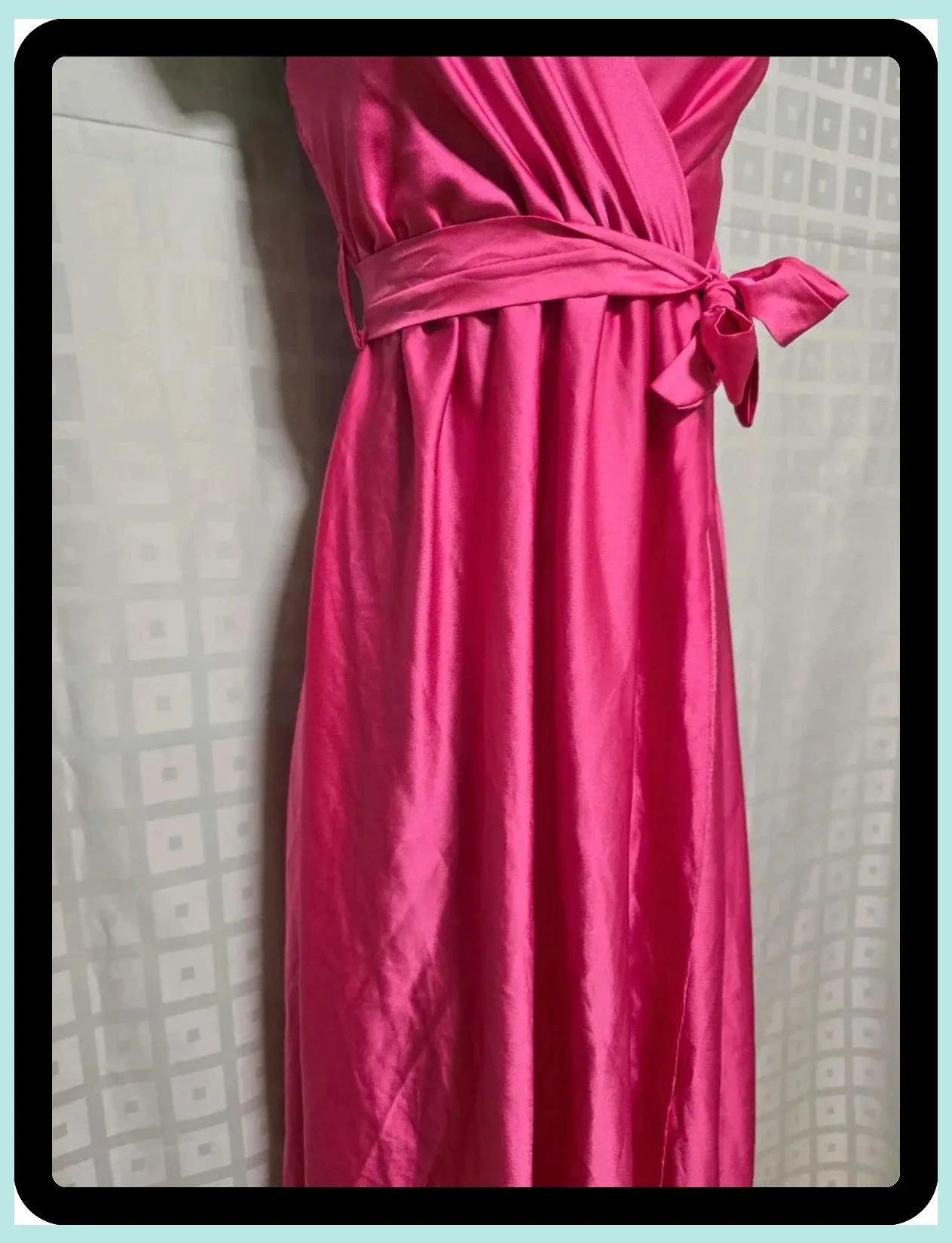 Hot Pink Satin Maxi Dress – Boutique Belgique – taille Taille unique 5