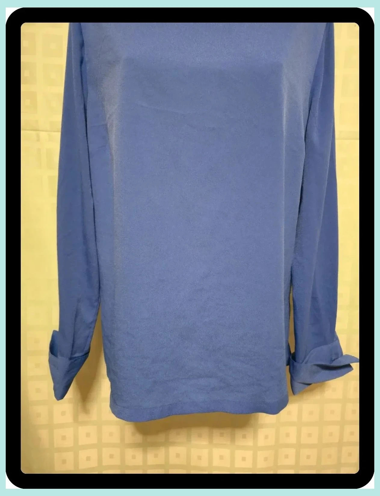 Elegant Periwinkle Blue Boat Neck Long Sleeve Blouse – Trussardi – taille XXXL / 46 / 18 3