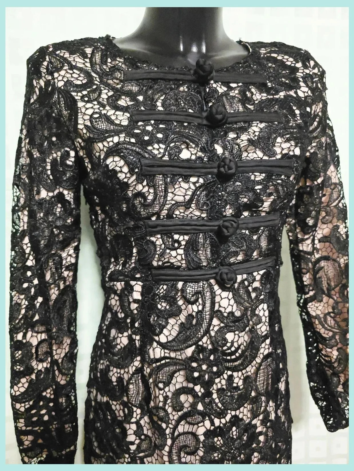 Black Lace Long Sleeve Midi Dress – Cocoa by Alf & Terrie – taille M / 38 / 10 2
