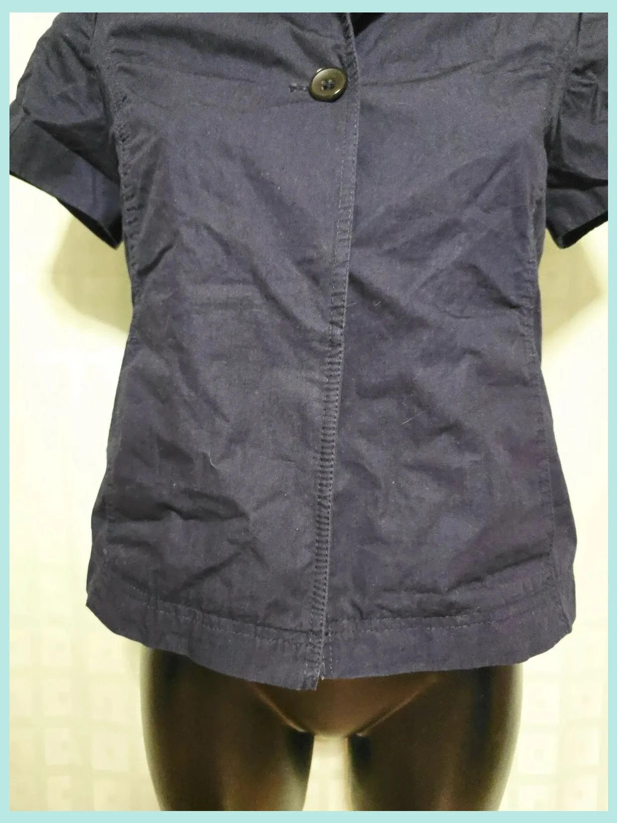Navy Blue Cotton Blazer Top 100% Cotton – More & More – taille S / 36 / 8 4