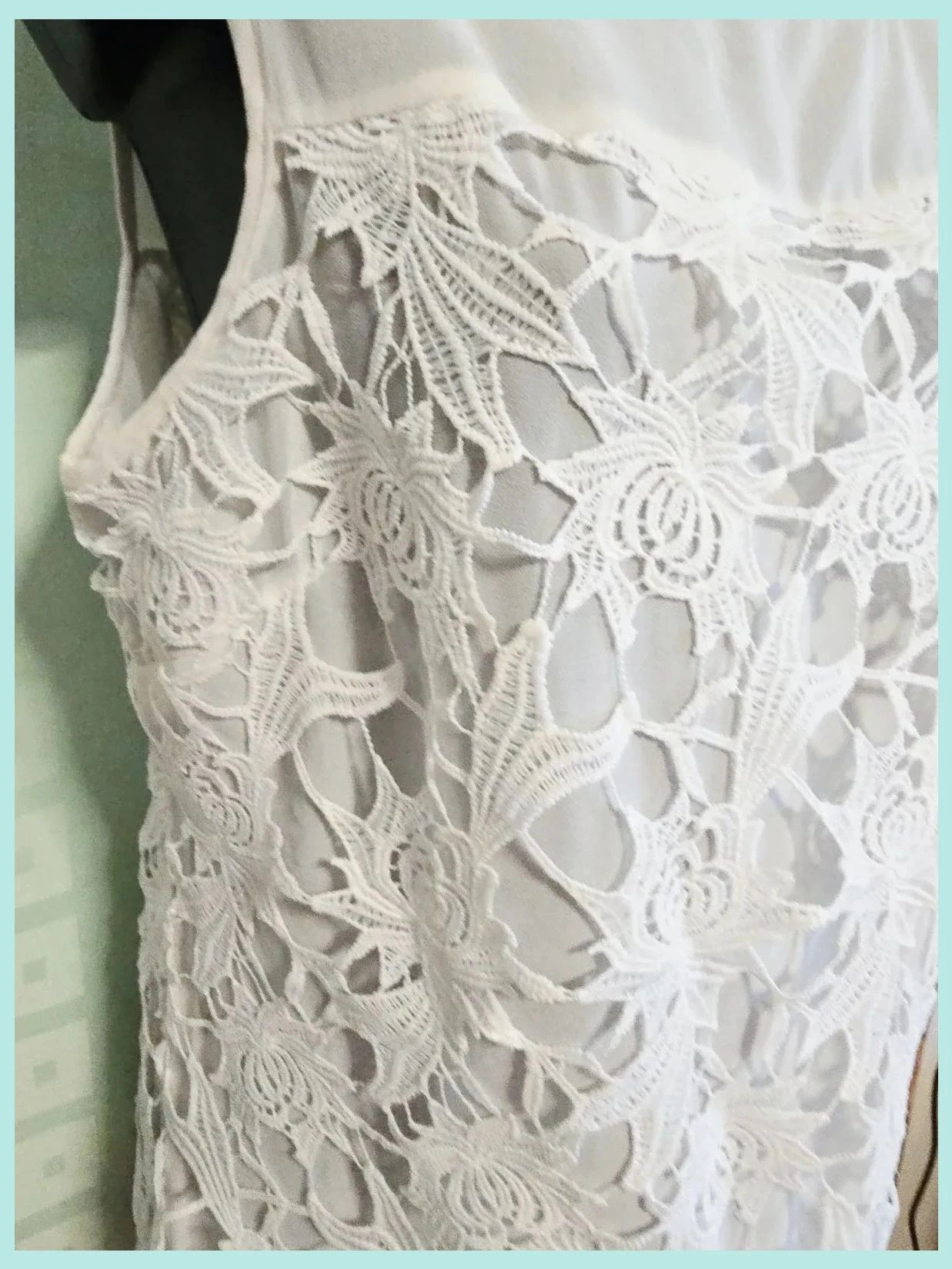 White Floral Guipure Lace Sleeveless Top – Adiva – taille L / 40 / 12 4