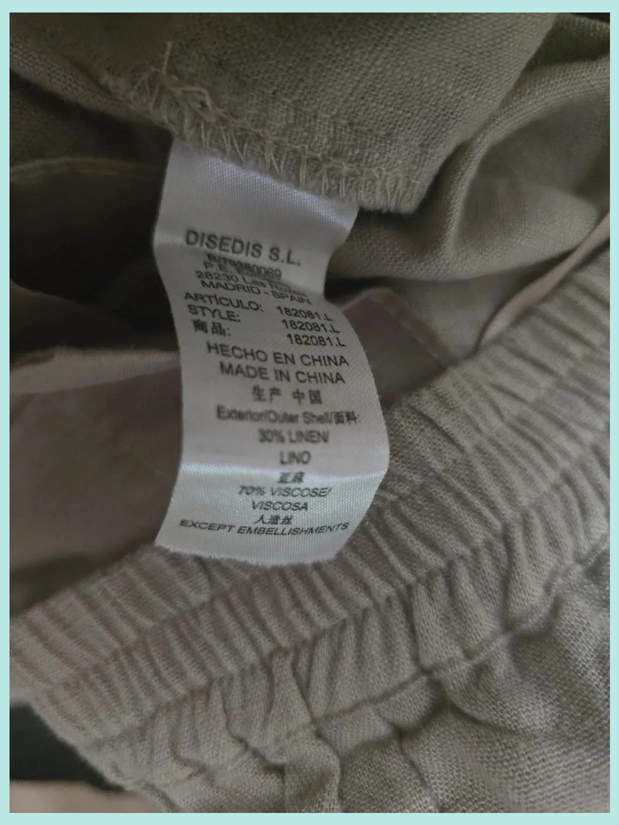 Beige High-Waisted Wide Leg Linen Pants – Amichi – taille L / 40 / 12 5