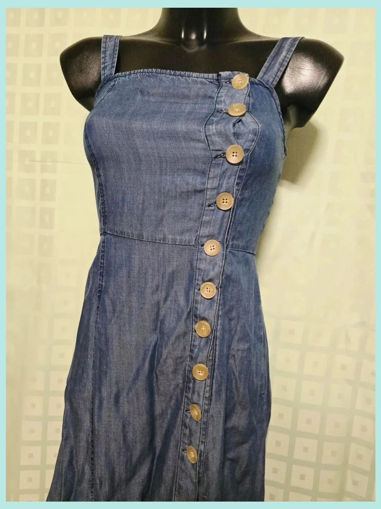 Denim Midi Dress Side Buttons Size 36 – Fórmula Joven – taille S / 36 / 8 2