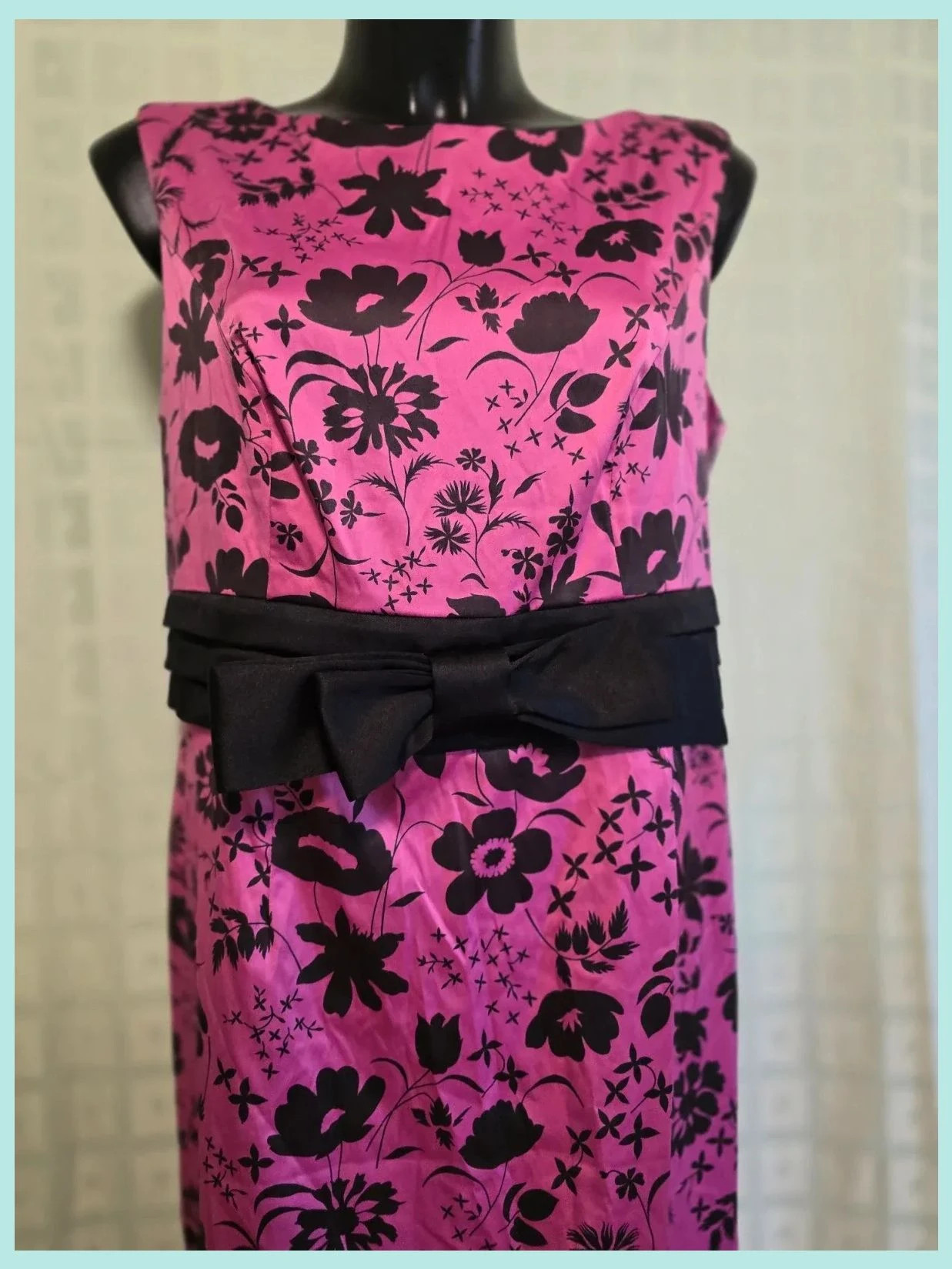 Print Satin Sheath Dress with Bow Belt – Isabel Campos – taille 4XL / 48 / 20 2