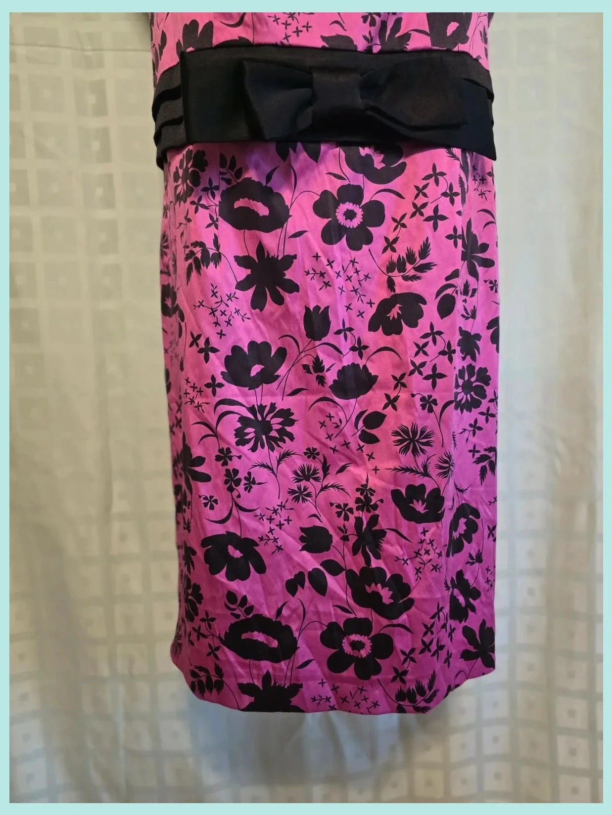 Print Satin Sheath Dress with Bow Belt – Isabel Campos – taille 4XL / 48 / 20 3