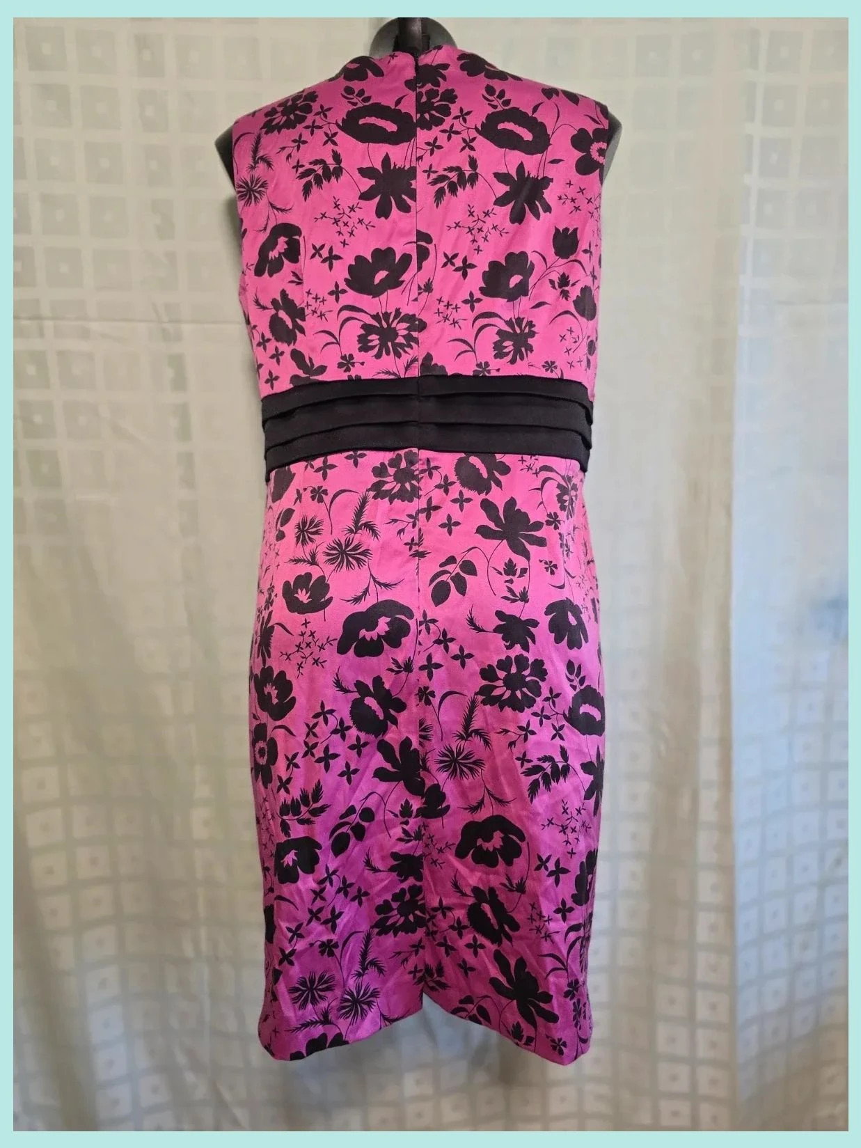 Print Satin Sheath Dress with Bow Belt – Isabel Campos – taille 4XL / 48 / 20 5